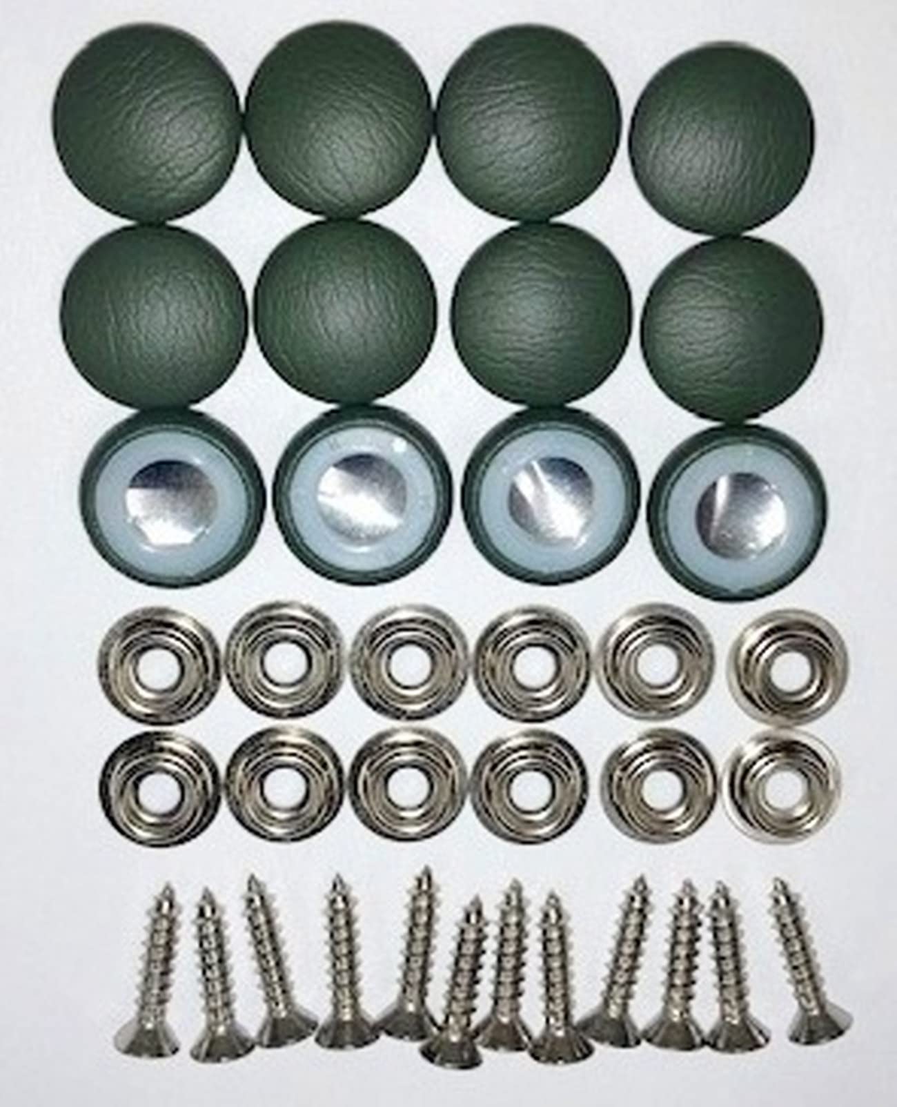 Set of 12 Dura Snap Upholstery Buttons #30 Dark Olive Green Vinyl