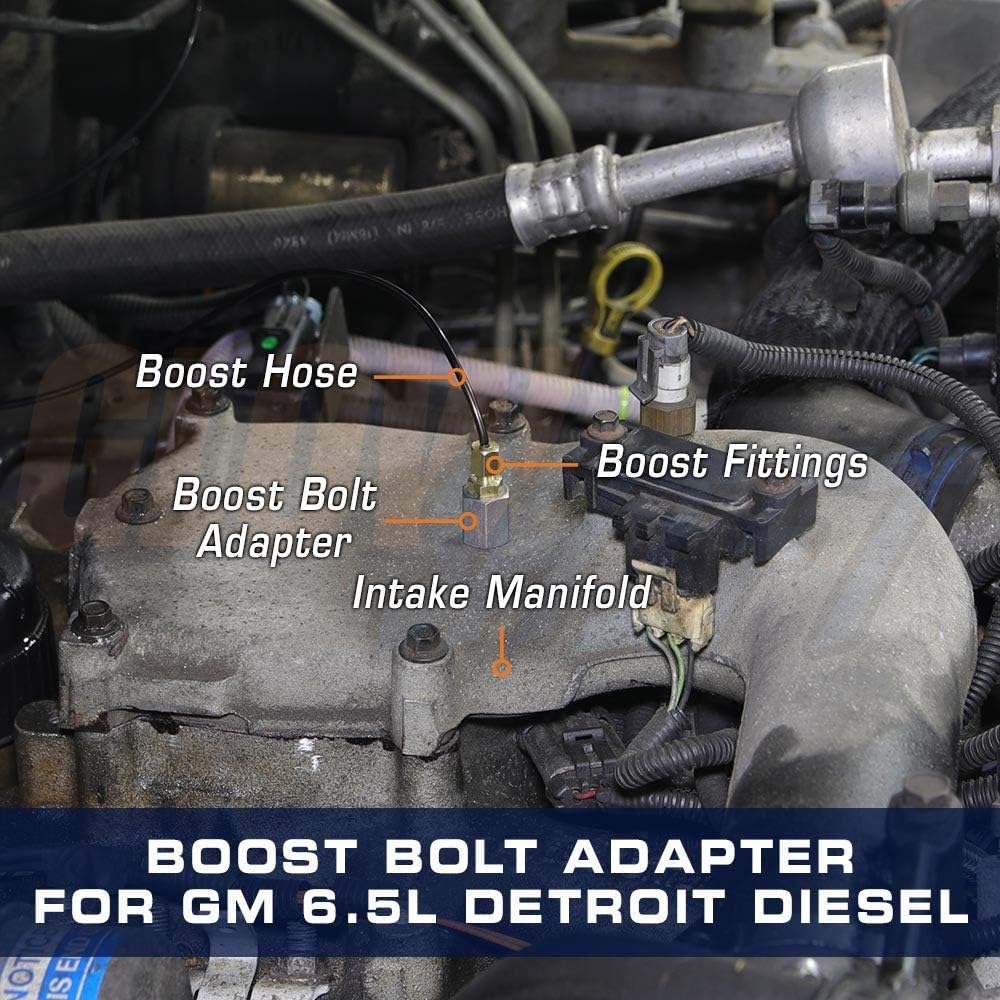 GlowShift Boost Bolt Sensor Thread Adapter Compatible with Chevy GMC 6.5L Turbo Detroit Diesel Motor 1992-1999