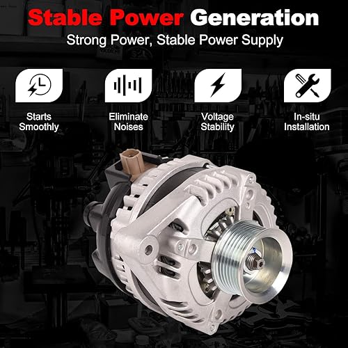 Miniatura 5 de TOPAZ Alternador compatible con Acura TSX 2009-2014 Honda Accord 2008-2012 2.4L L4 repuesto 11390 1042105890 31100R40A01