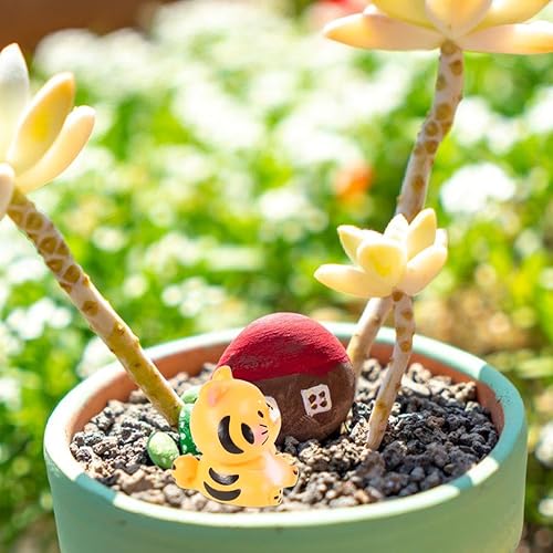 Miniatura 2 de NUOBESTY Mini figura de tigre de resina, 7 piezas, figuras pequeñas, lindo adorno de escritorio, encantadoras figuras de animales de tigres para