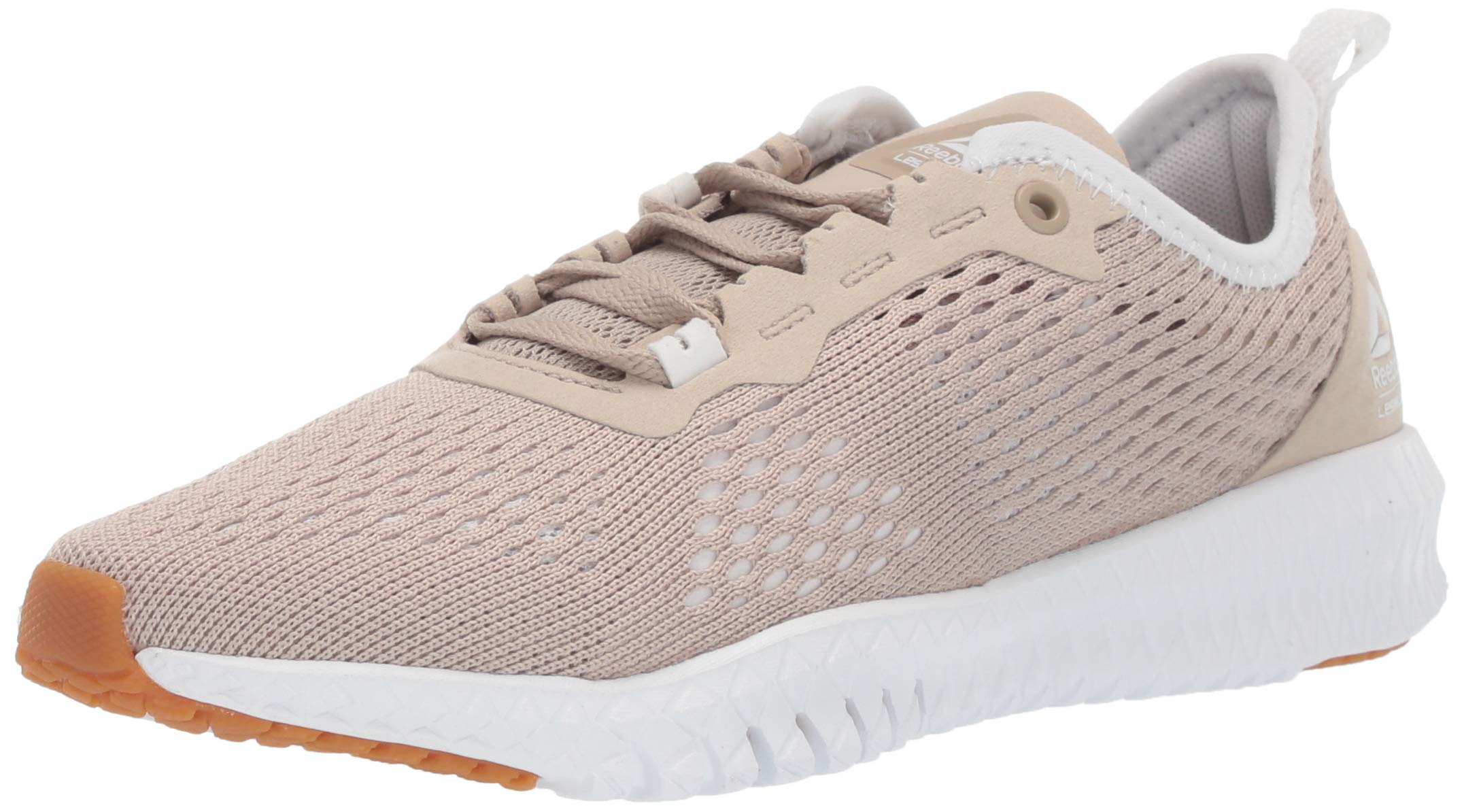 Reebok Women's FLEXAGON LES Mills Cross Trainer, Light Sand/White/Rubber Gum