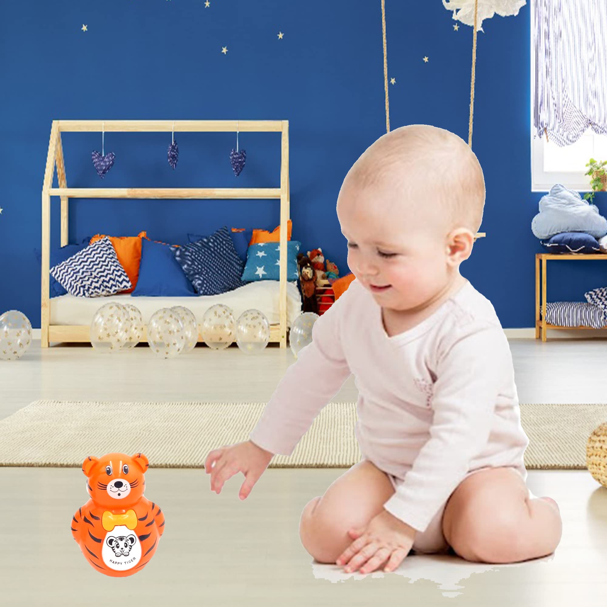 VGRASSP Tumbling Tiger Toys for Kids Push and Shake Best Learning Toy Pushing Or Holding Toys (Tumbling Tiger) - Image 6 thumbnail