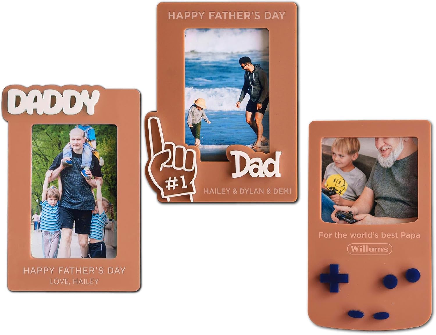 Personalized Photo Magnet or Car Visor Clip – Custom Picture Holder for Fridge, Locker, or Car, Add Your Own Photo, Unique Gift Idea (Caramel Tan)