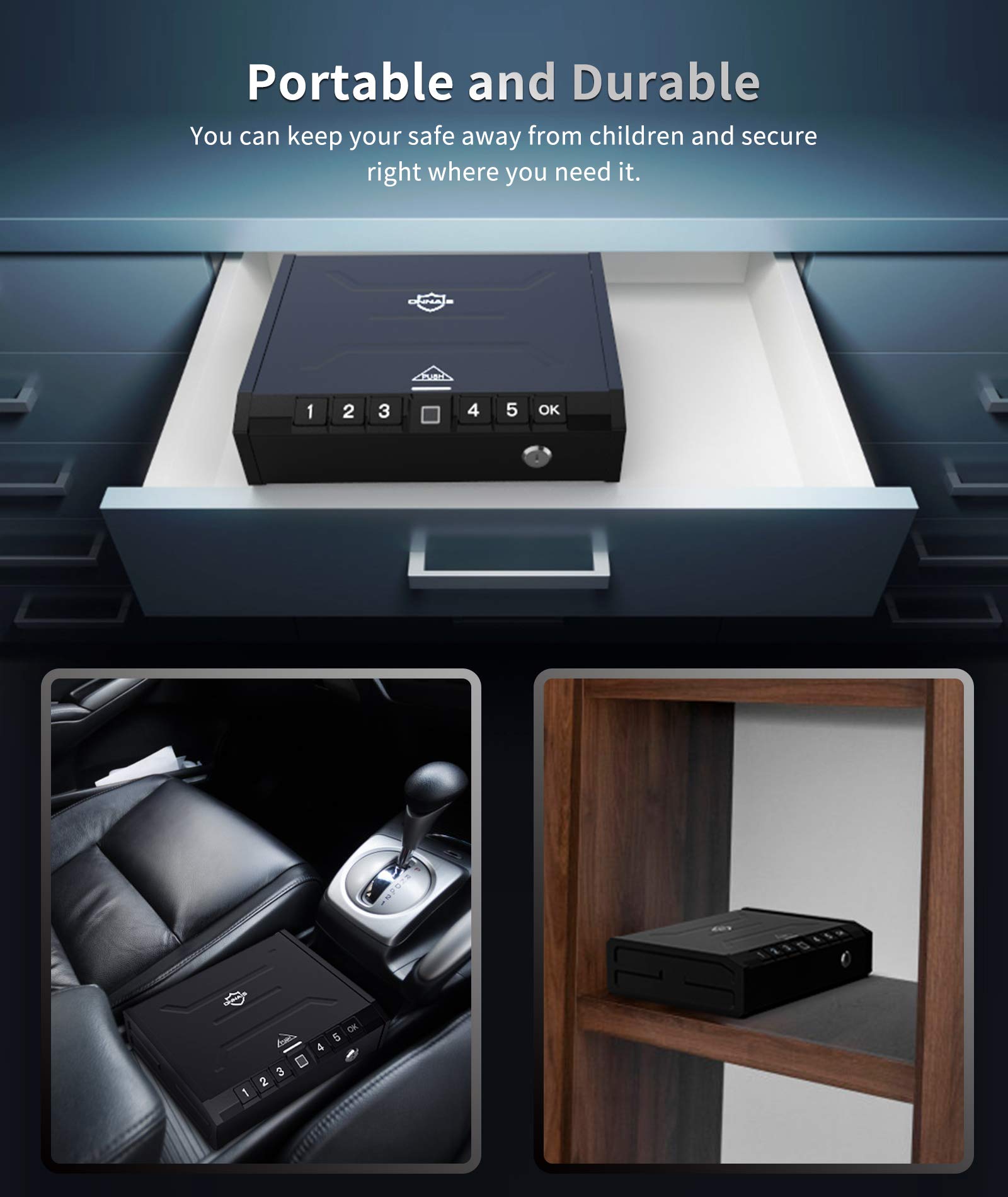 ONNAIS Gun Safe Biometric Gun Safe for Pistols, QuickAccess Pistol