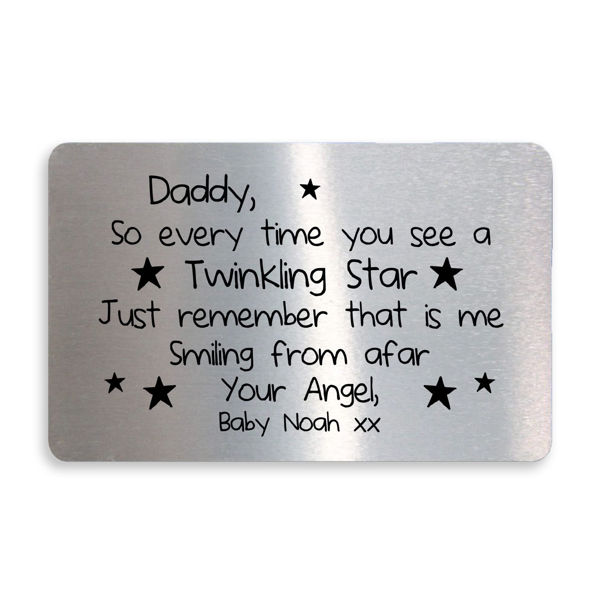 RED OCEAN Personalised Baby Memorial Poem Gift For Dad Daddy Metal Wallet Christmas