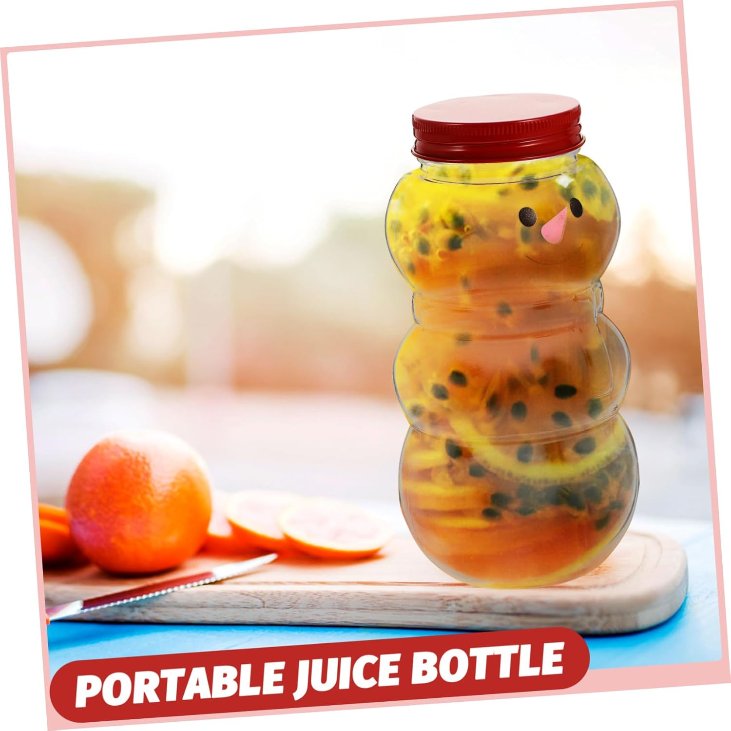 Mikinona 10pcs Snowman Candy Jars Christmas Beverage Bottles Sealed Lids for Juice and Party Favors for School and Home Use