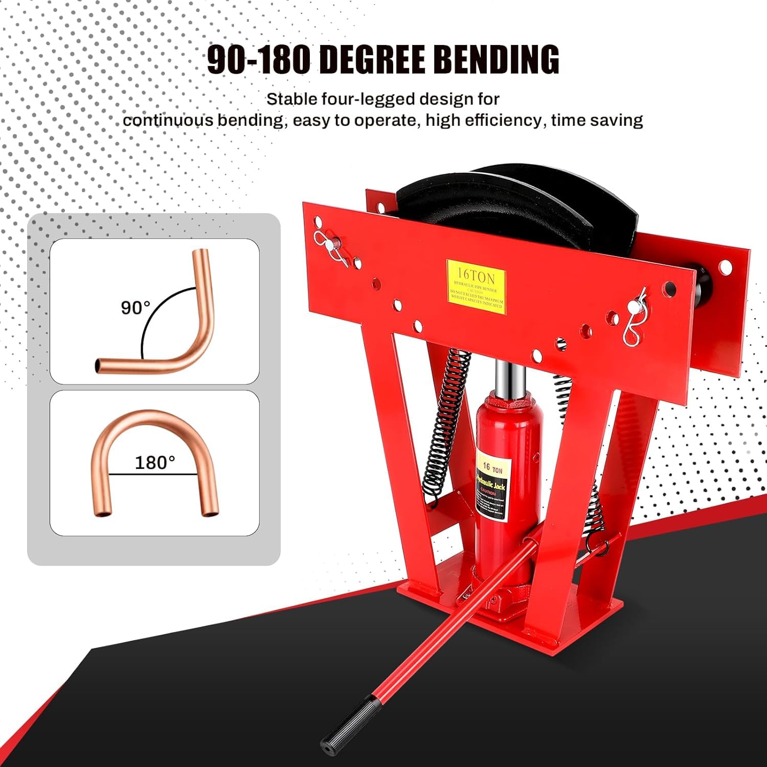 16 Ton Hydraulic Pipe Bender Manual Copper Tubing Bender Tool with 8 Dies (1/2
