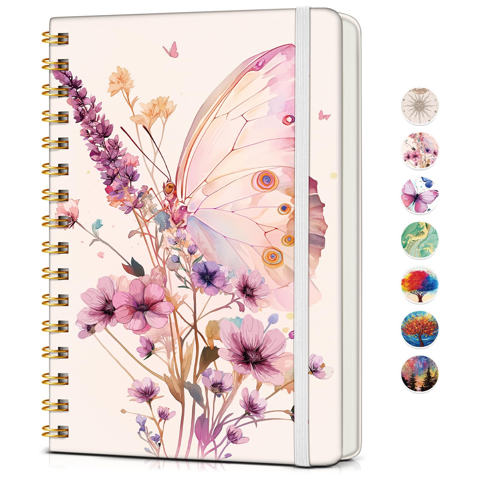 PAPEJOON Liniertes Spiral-Tagebuch für Frauen, A5, niedliches Hardcover-Spiral-Tagebuch zum Schreiben, 150 Seiten, hübsche College-Notizbücher für Arbeit und Notizen, 14,6 x 21,3 cm