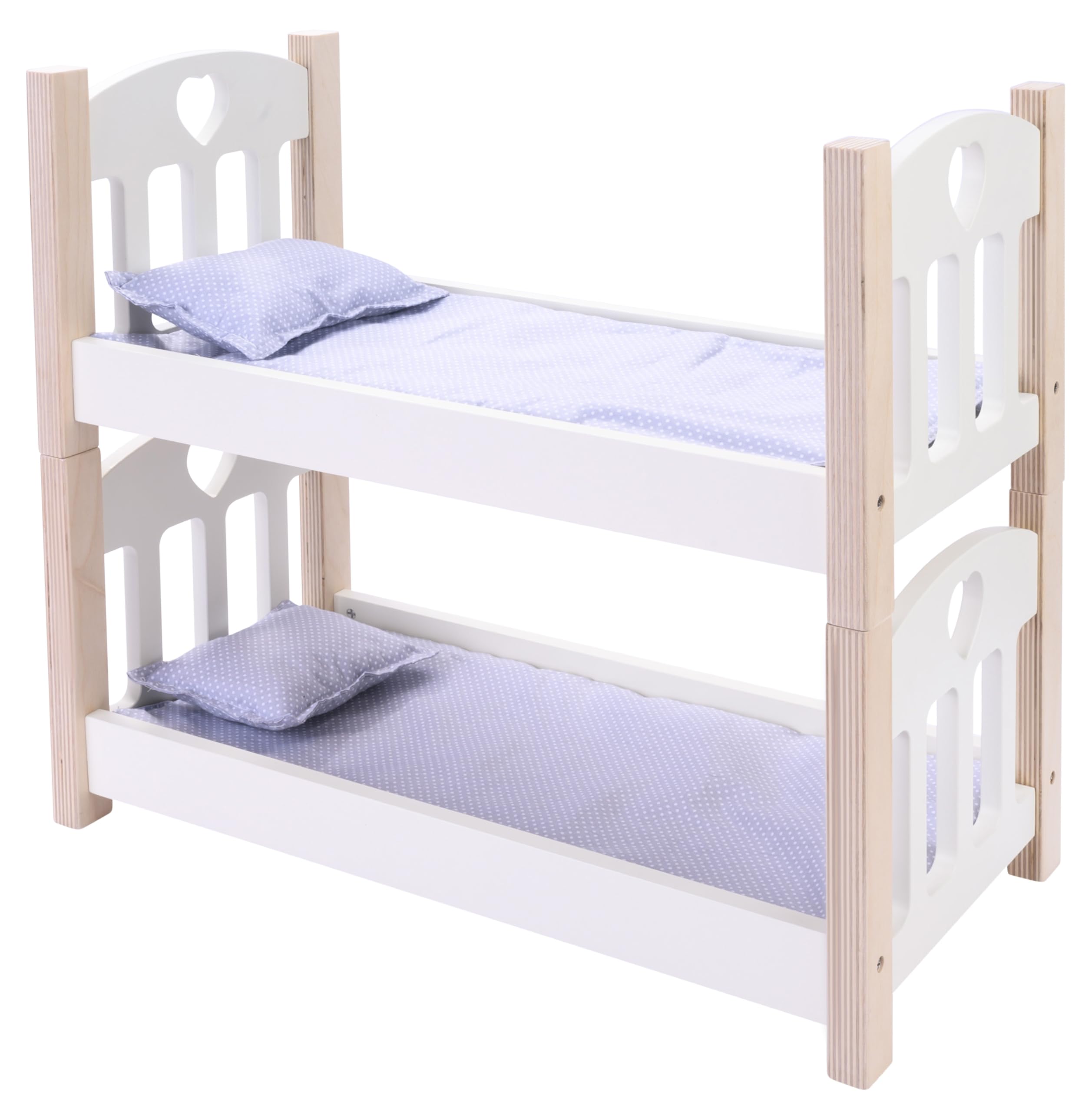 Engelhart - 606010 - Wooden bunk beds for dolls grey/white - 50 x 26 x 47 cm - Age 3 and up