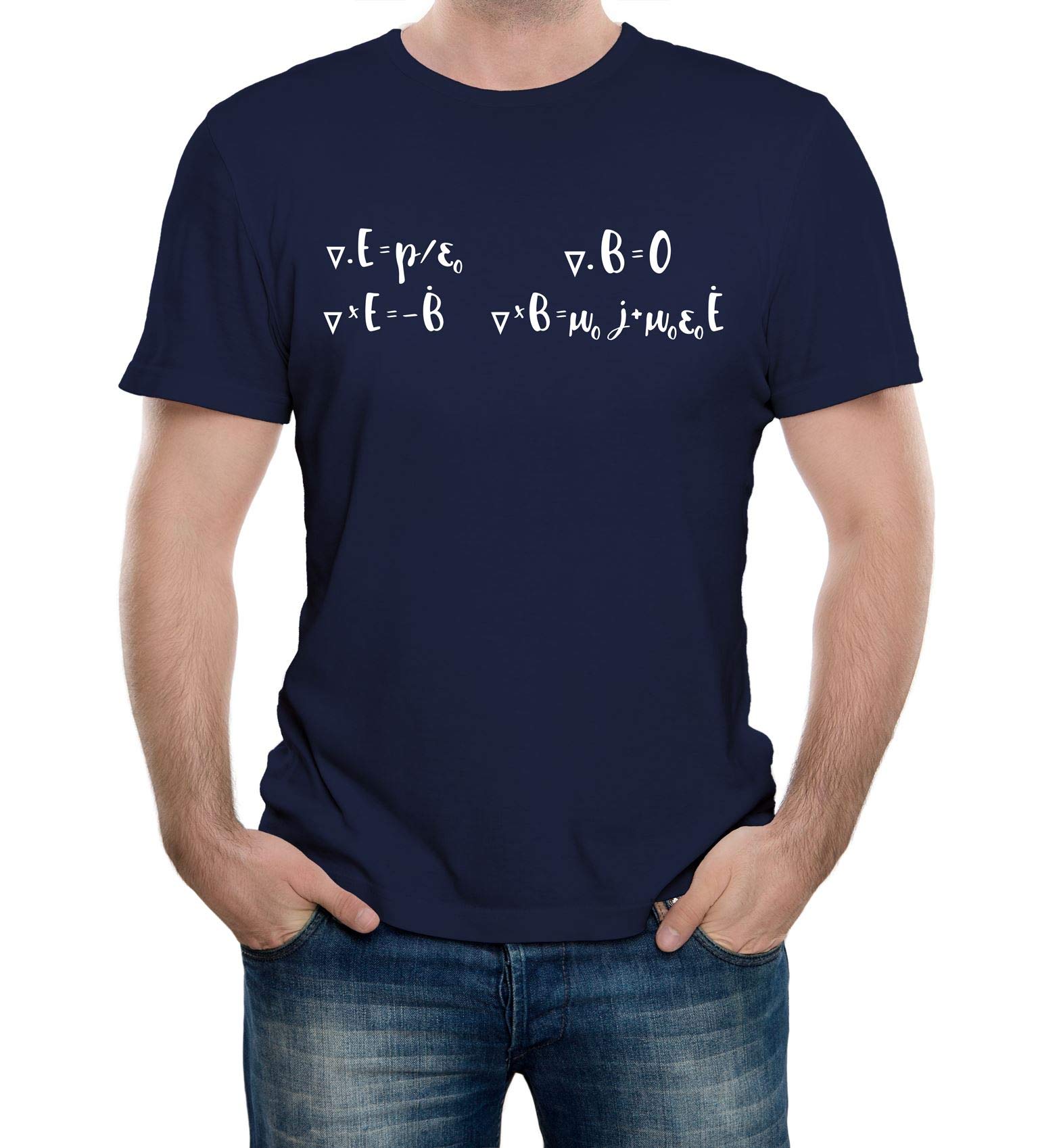 Reality Glitch Men's Navy Blue Maxwell's Equations T-Shirt
