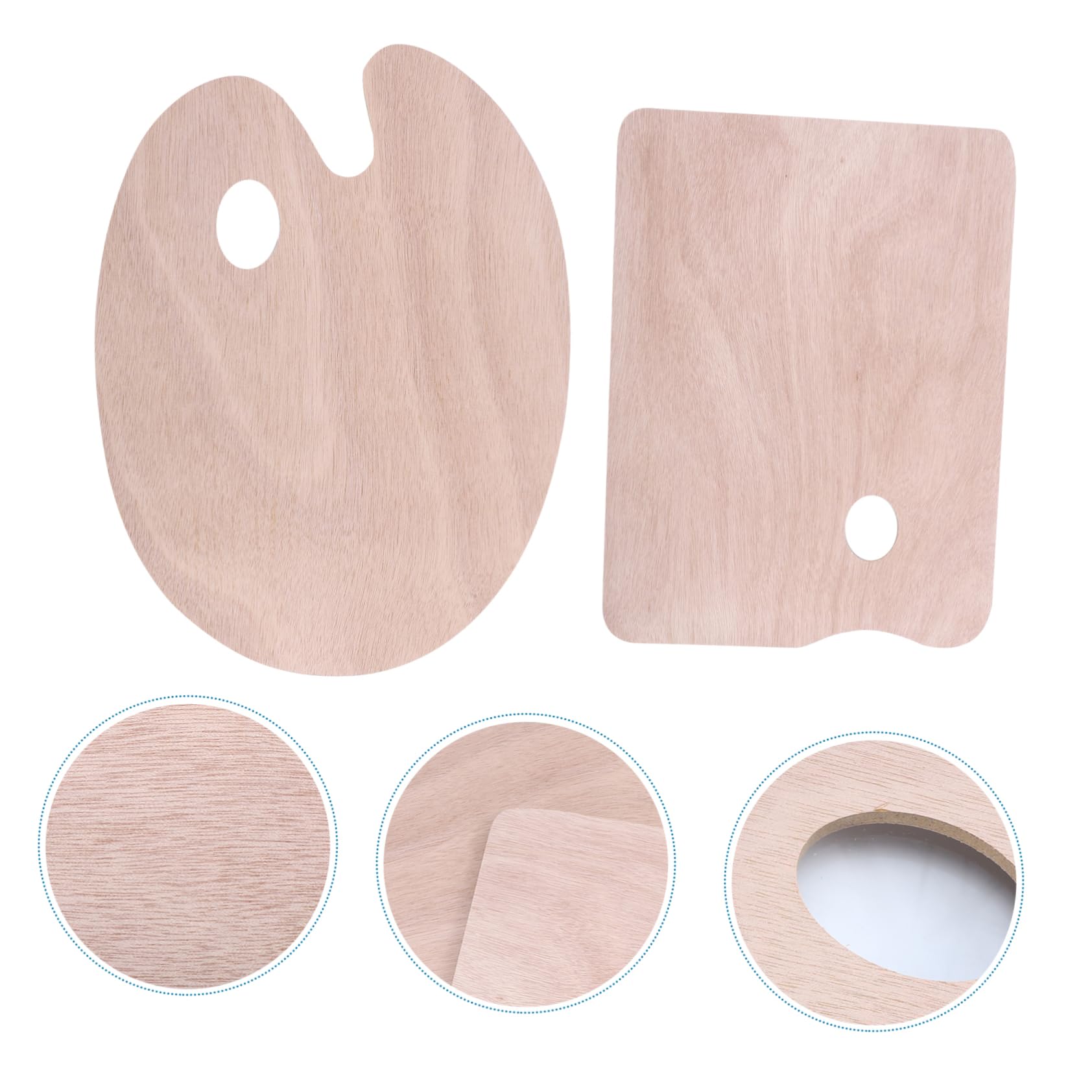 Operitacx 2pezzi Tavolozze Legno per Pittura Ad e Palette per Mescolare Colori per Studenti Design Ergonomico e Sicuro per Artisti e Fai Te