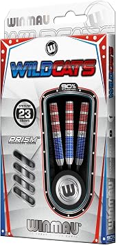 WINMAU - Wildcats Series - 90% Tungsten Darts - Professional Darts Set with Dart Flights and Shafts – Available in Soft Tip 18g and Steel Tip 21g, 22g, 23g, 24g, 25g & 26g