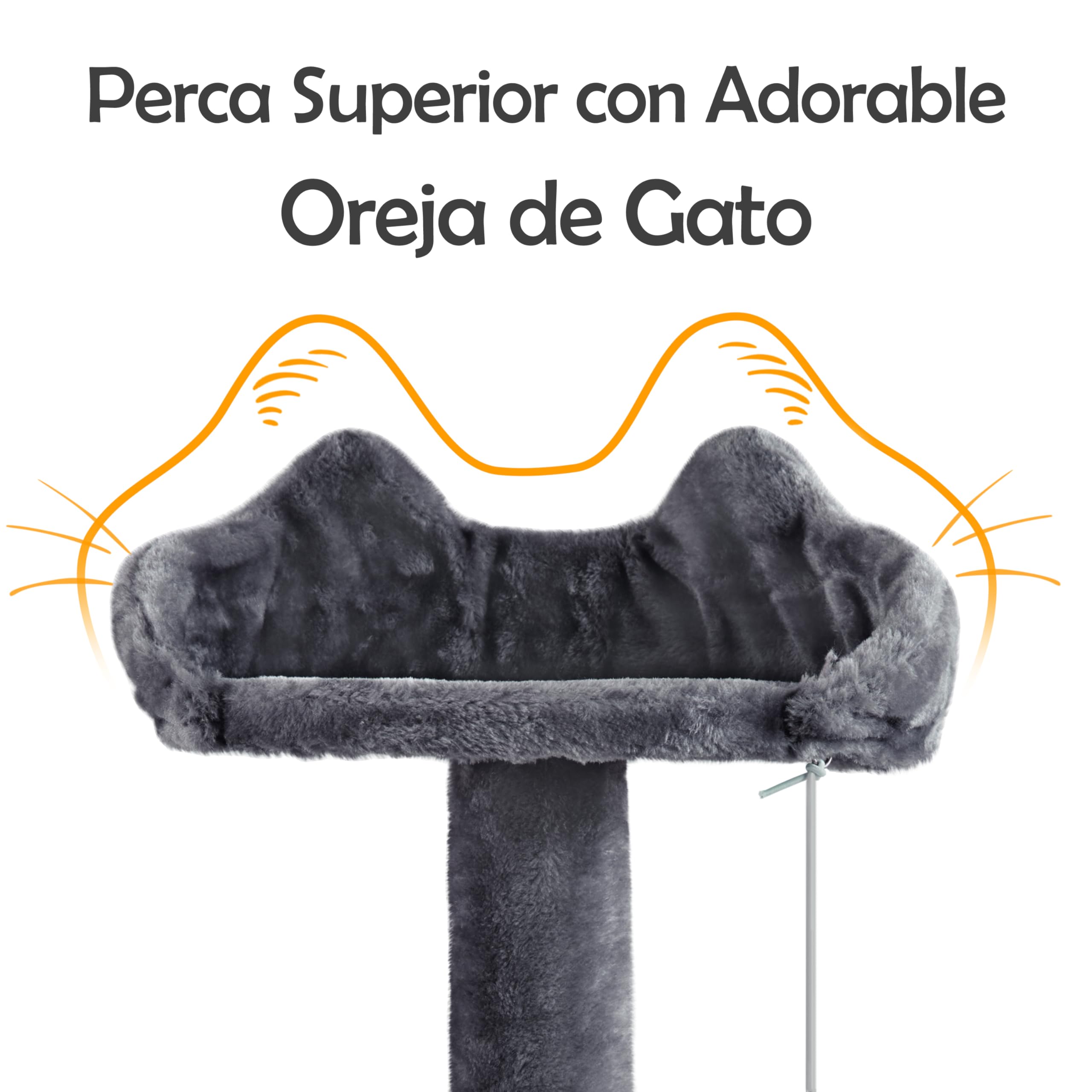 Yaheetech Rascador para Gatos 146cm Árbol para Gatos Medinos Castillo Juego de Gato Gatitos Mascotas, con Alfombra Rascadora Gris Oscuro