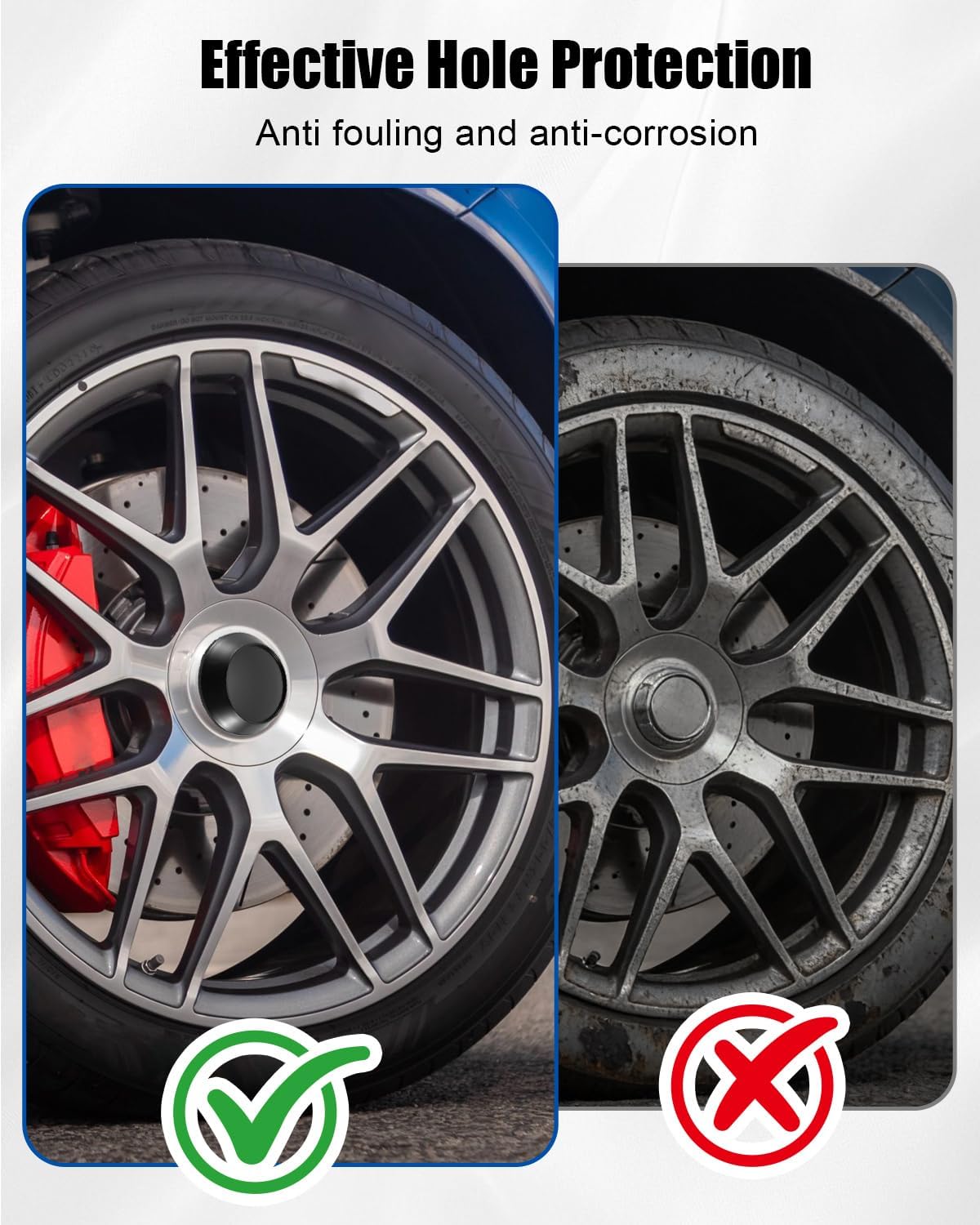 4 Pcs Universal Car Wheel Center Hub Cover, 102mm 4.02" Outer Diameter and 94mm / 3.7" Inner Diameter, Matte Black Vehicle Hub Caps Accessories