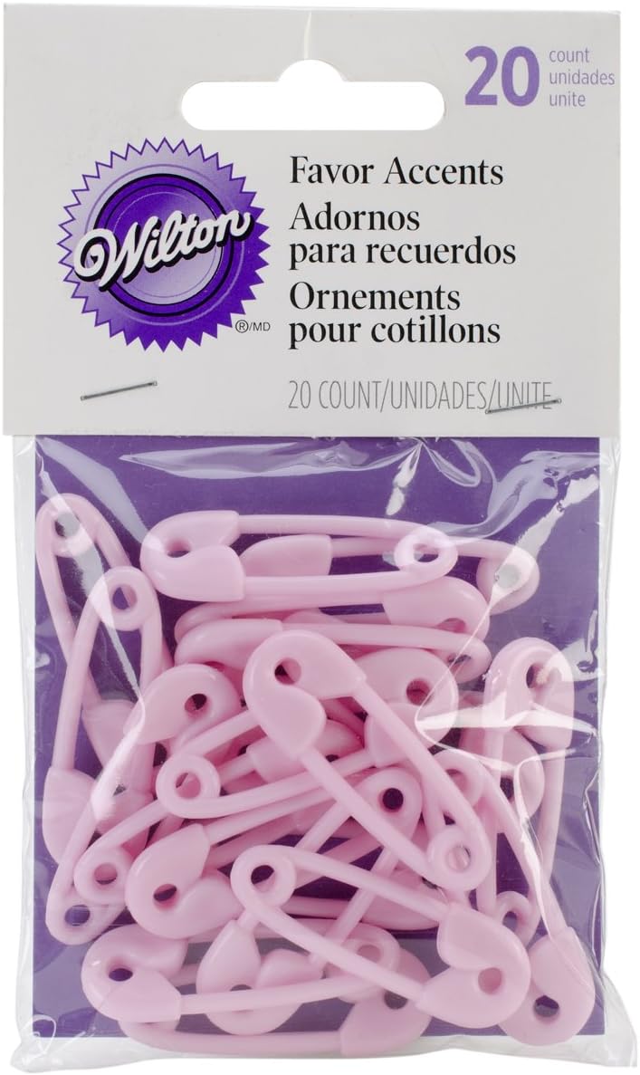 Wilton Pink Mini Safety Pins Favor Accents