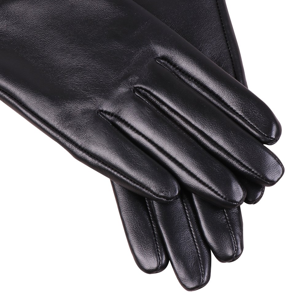des gants en cuir d'agneau italien hiver chaud simple garniture de longue toison gants (Tactile&Non-tactile)