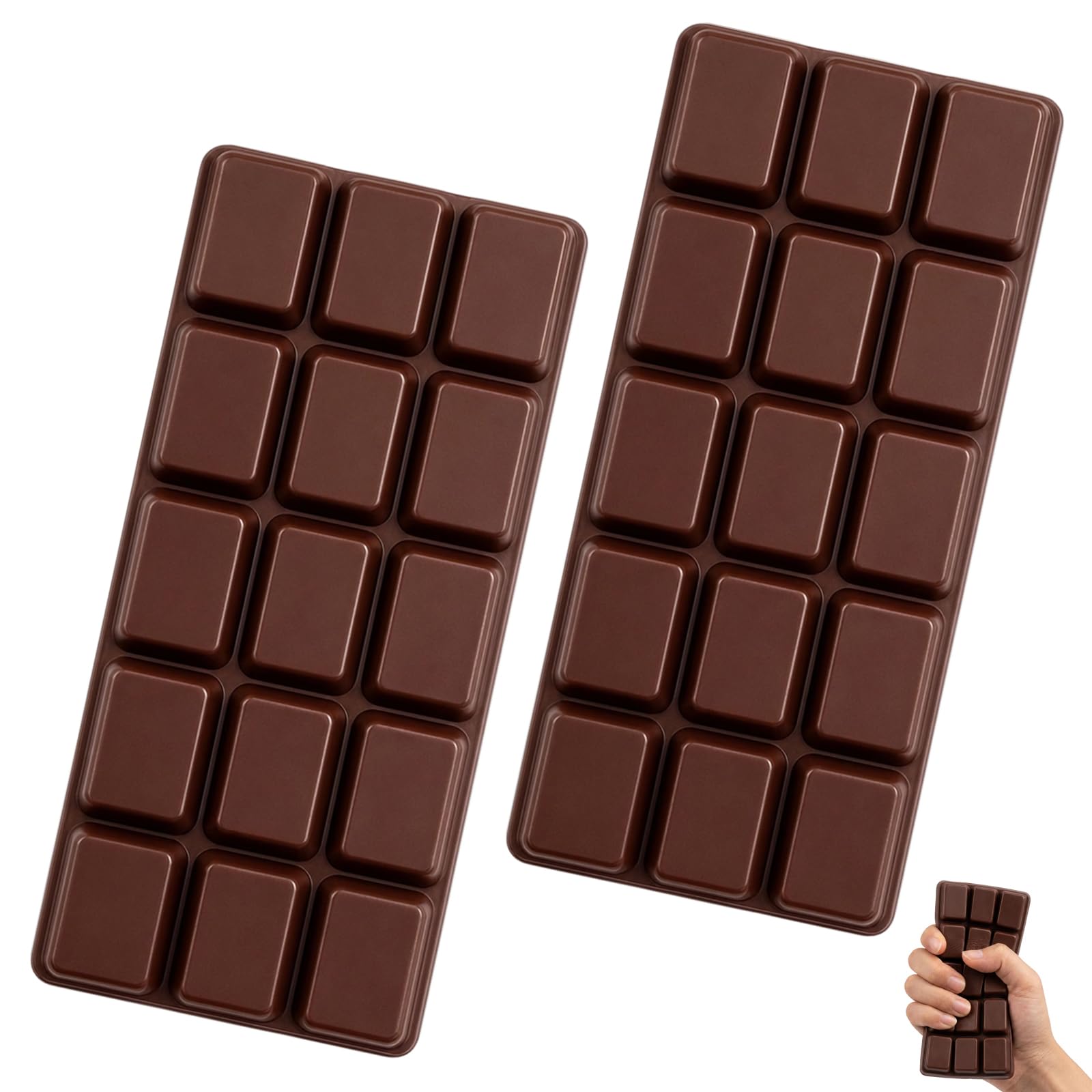 2 Pcs Chocolate Squishy, Food Sensory Toy, Slow Rise Squishy for Focus Enhancement, Stress Relief Tool for Office Study Use, 15.5cm x 7cm x 2.5cm Chocolate Themed Design