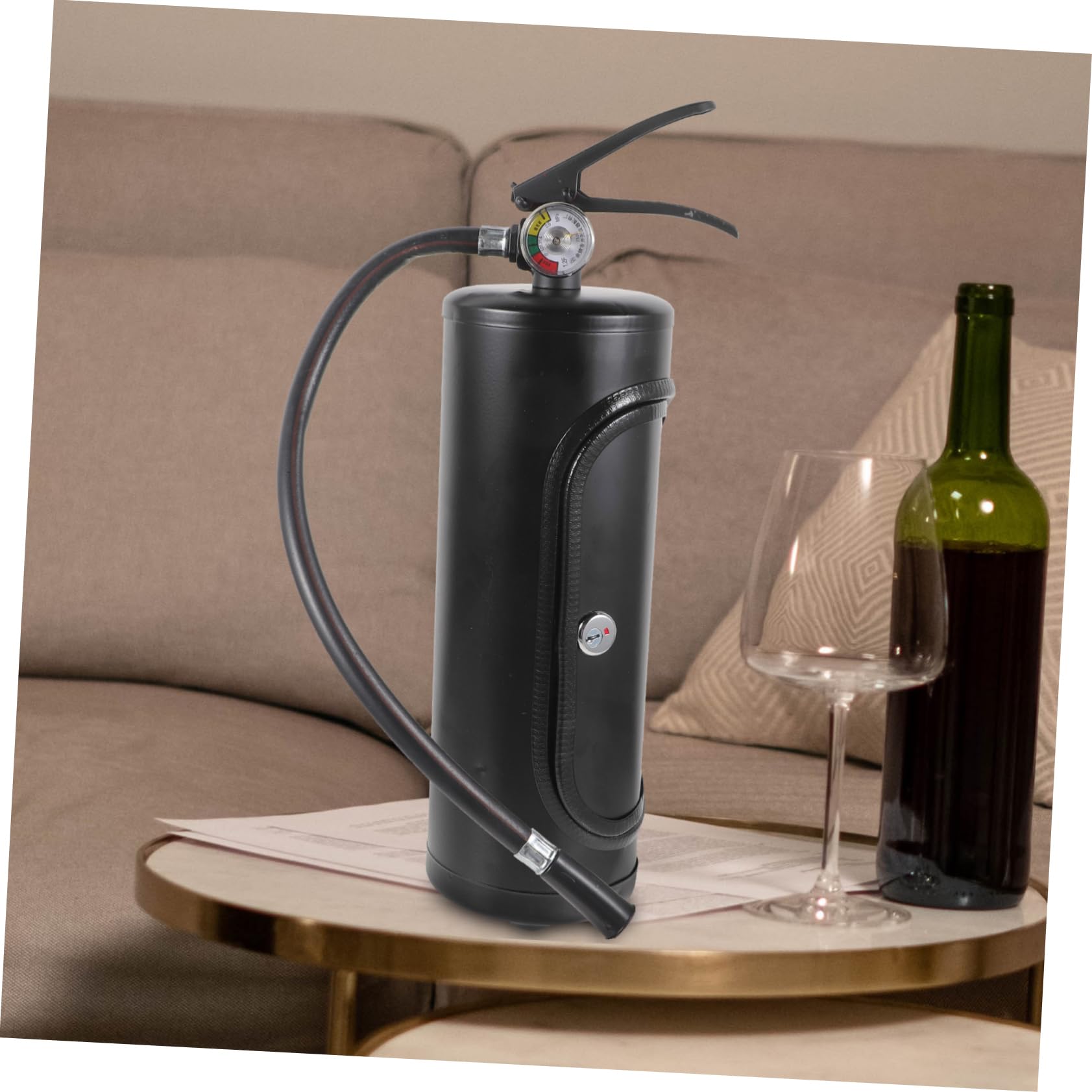 HIAKDOFT Feuerlöscher Weinhalter | Metall Weinkiste 30x12x12cm | Kreative Geschenkbox Für Weinliebhaber