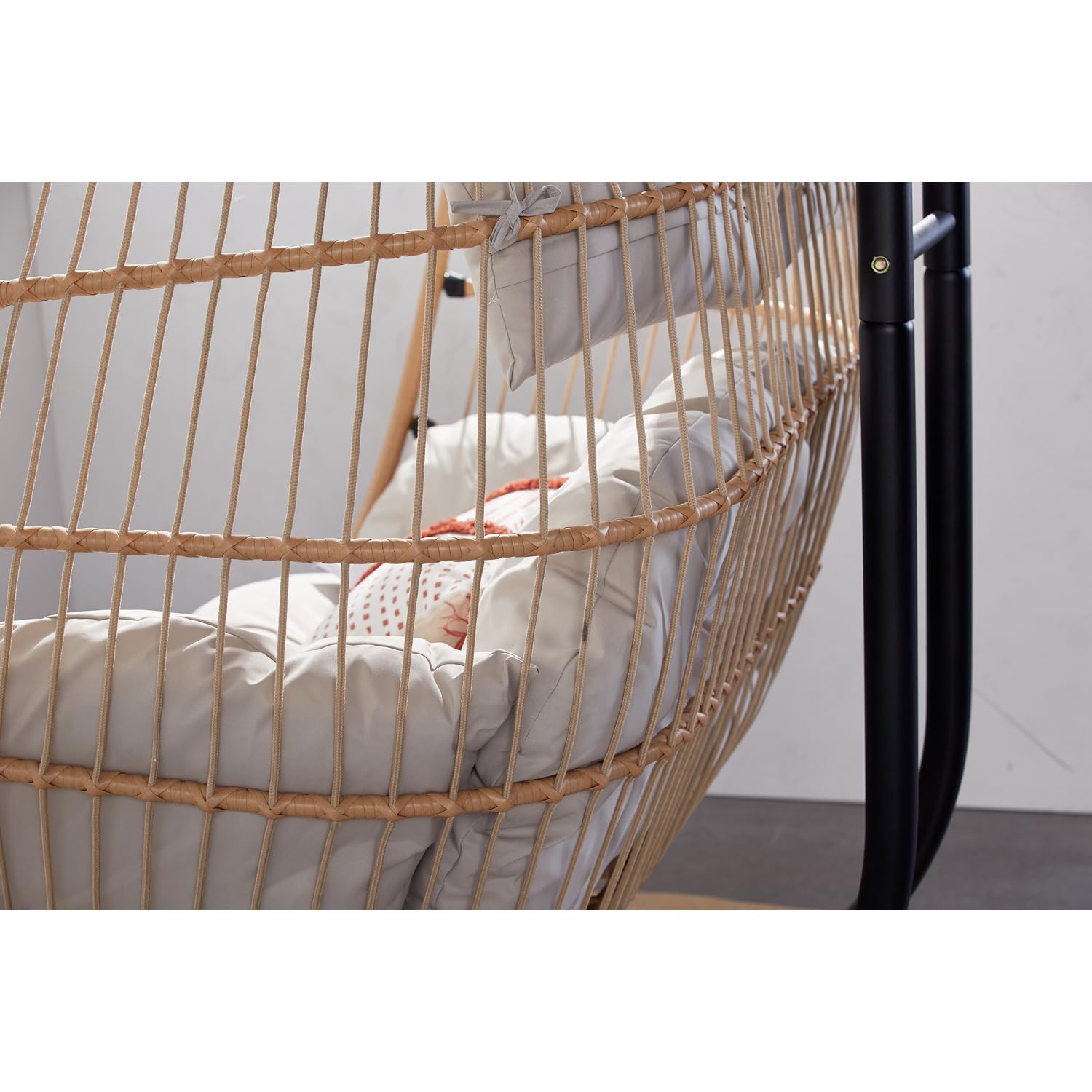 Fauteuil Suspendu FARO Résine Aspect Rotin 2 Places Naturel