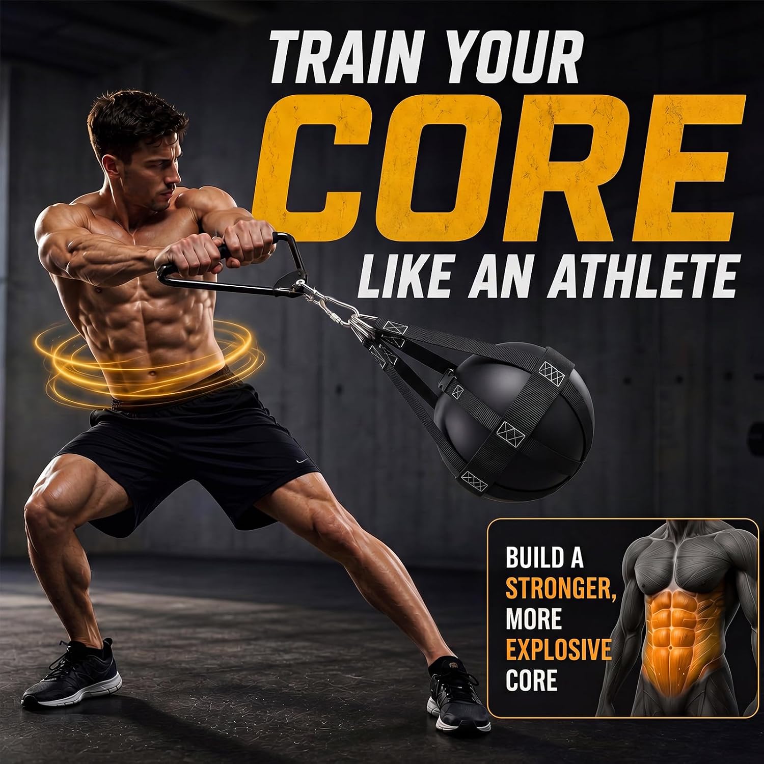 Indoor Slam Ball Training Bag with Handles, Heavy Duty Weight Throw Practice Medicine Balls Accessory, Reinforced Polyester Webbing & Steel Hardware, Fits 15-30 Lbs, Ball Not Included