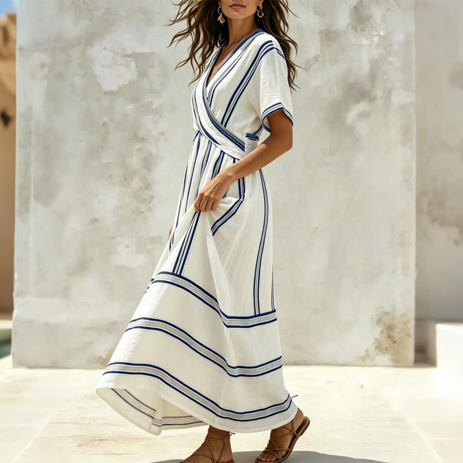 Vestito estivo da donna, lungo, ampio
