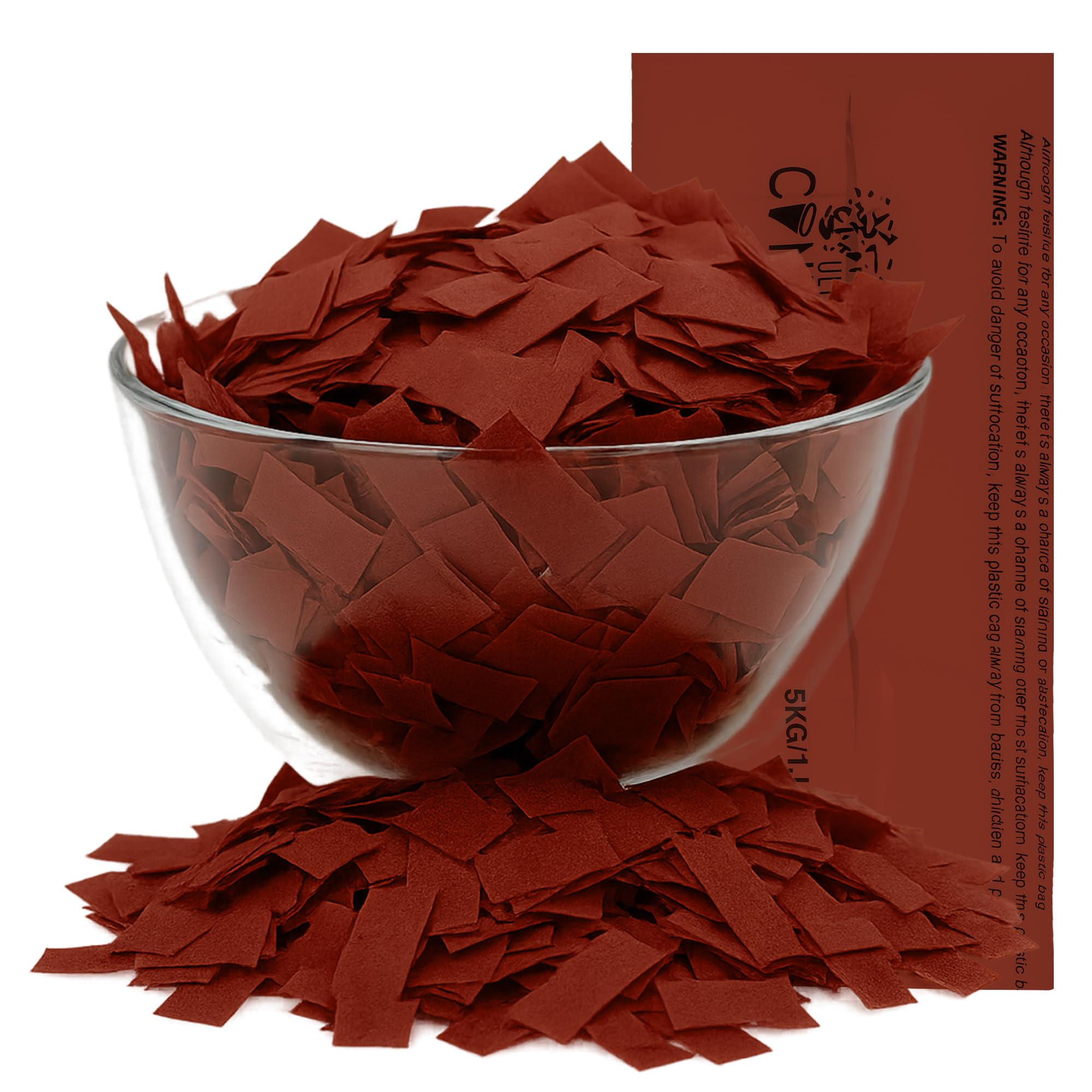 Ultimate Confetti - Rectangular Maroon Tissue Paper Confetti - 1 lb