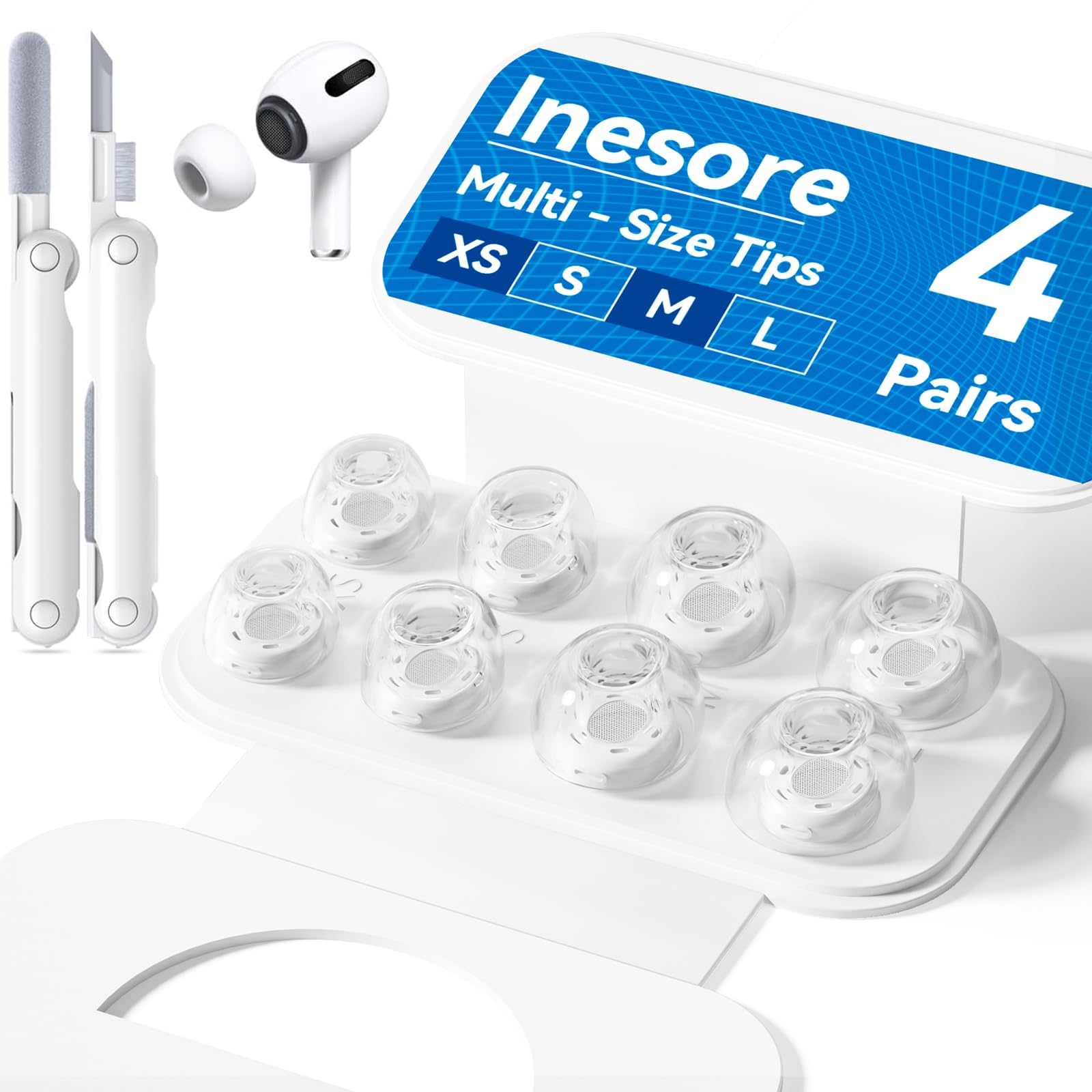 Amazon | Inesore【4組】イヤーピース AirPods Pro 2/1 対応 (XS/S/M/L