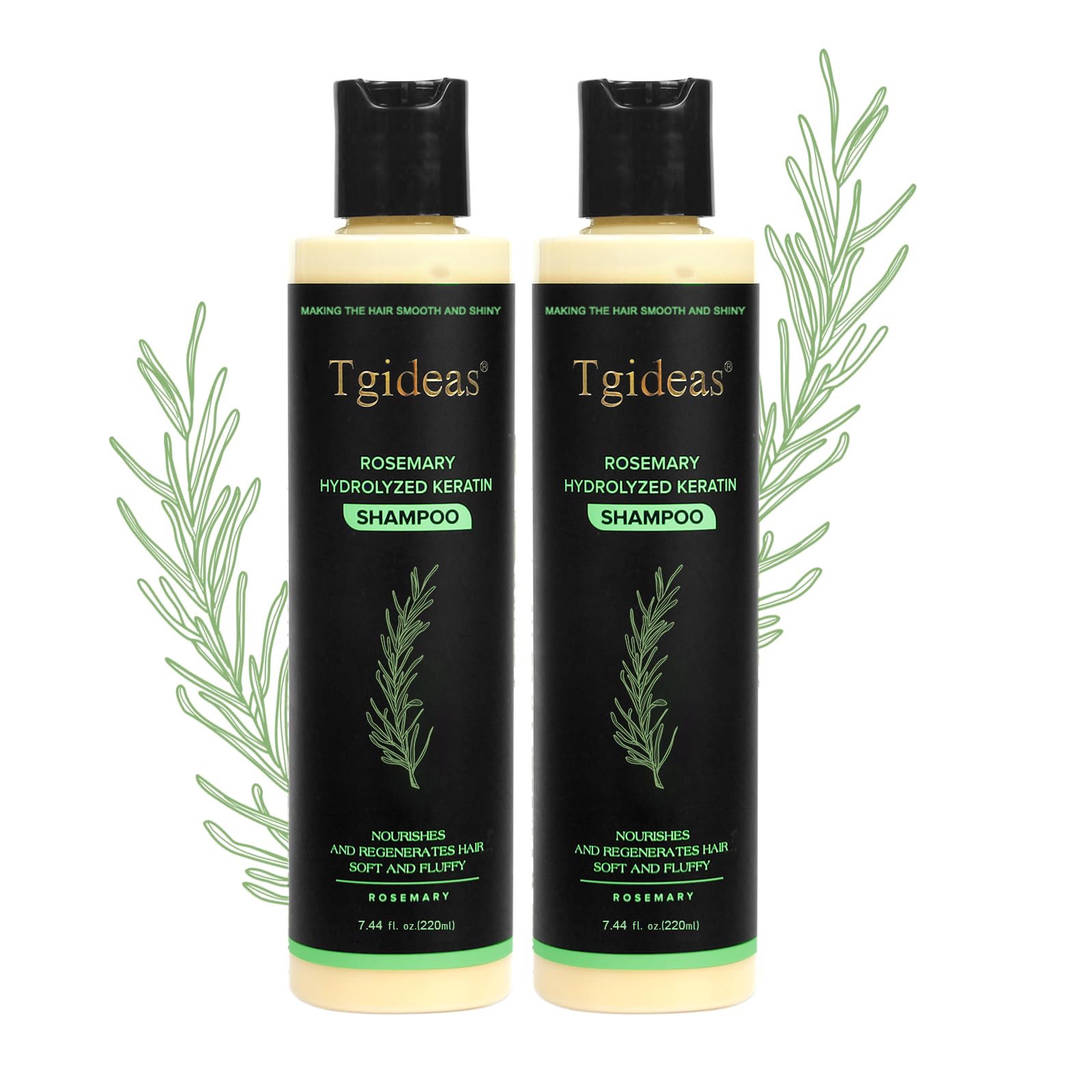 Tgideas Anti-Hair Loss Volumizing Shampoo for Thinning Hair Biotin & Rosemary Oil for Dry Damaged Hair - Root Lifting, Color Safe, Vegan Formula for All Hair Types - 14.8 fl oz