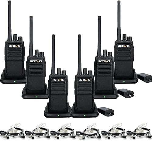 Retevis Walkie Talkies RT17 de largo alcance, radio bidireccional duradera recargable con base de cargador USB, radios portátiles de 2 vías con
