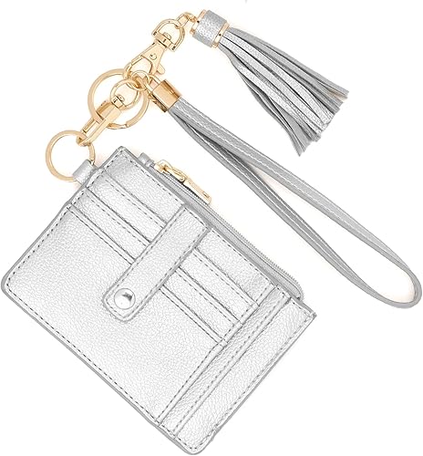 KNGITRYI Billeteras pequeñas de pulsera para mujer RFID para tarjetas de crédito, cartera con llavero, cartera para tarjetas de crédito para mujeres