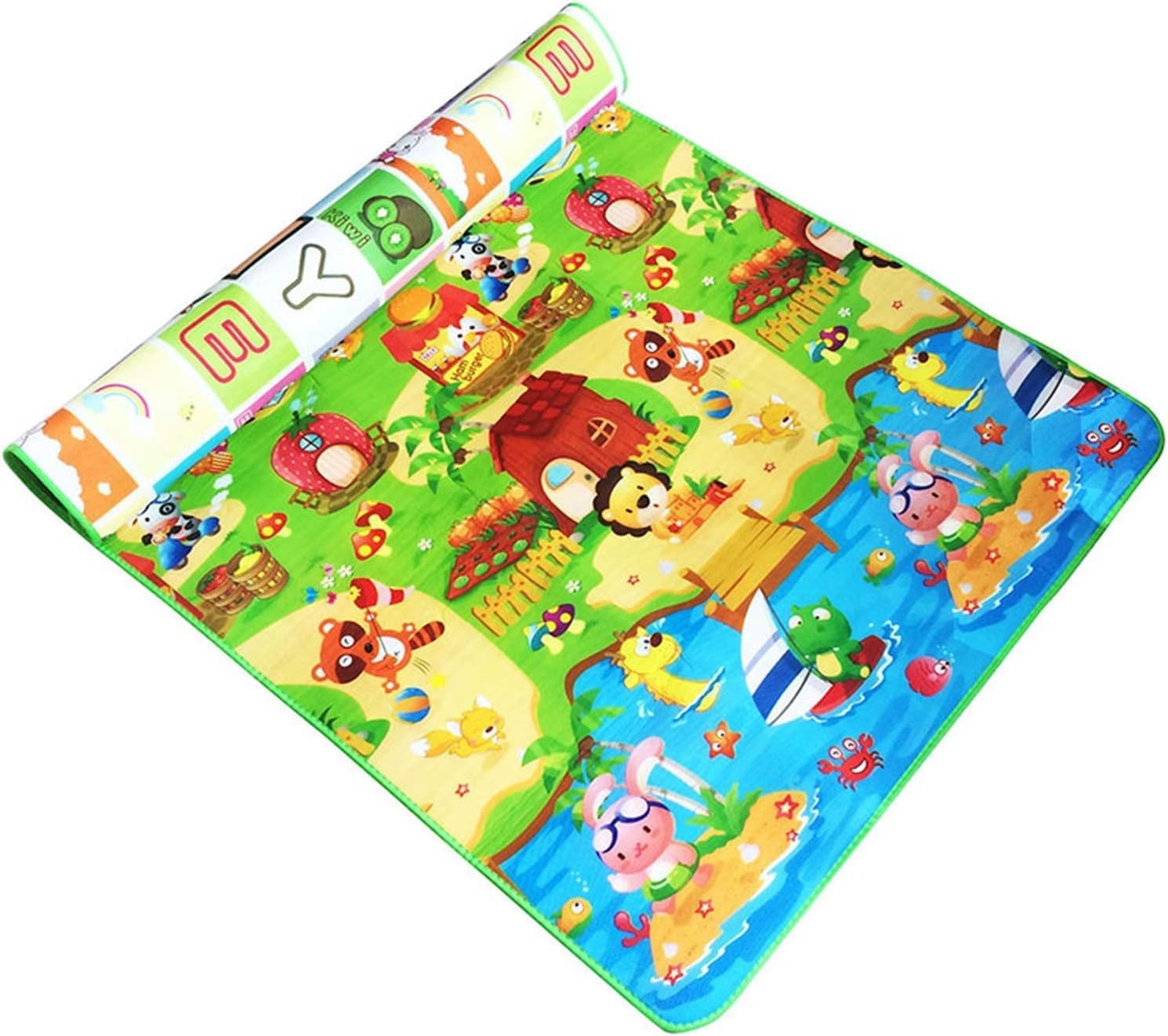 NORTH FIELDNORTH FIELD Extra Large Double Sided Waterproof Baby Play Mat|Learning & Crawling Carpet|6 X 4 Feet|Kids' Play Mats|Water Resistants-Crawling|Heavy Quality|Size- 121 X 182 Cm (Floral),1 Count