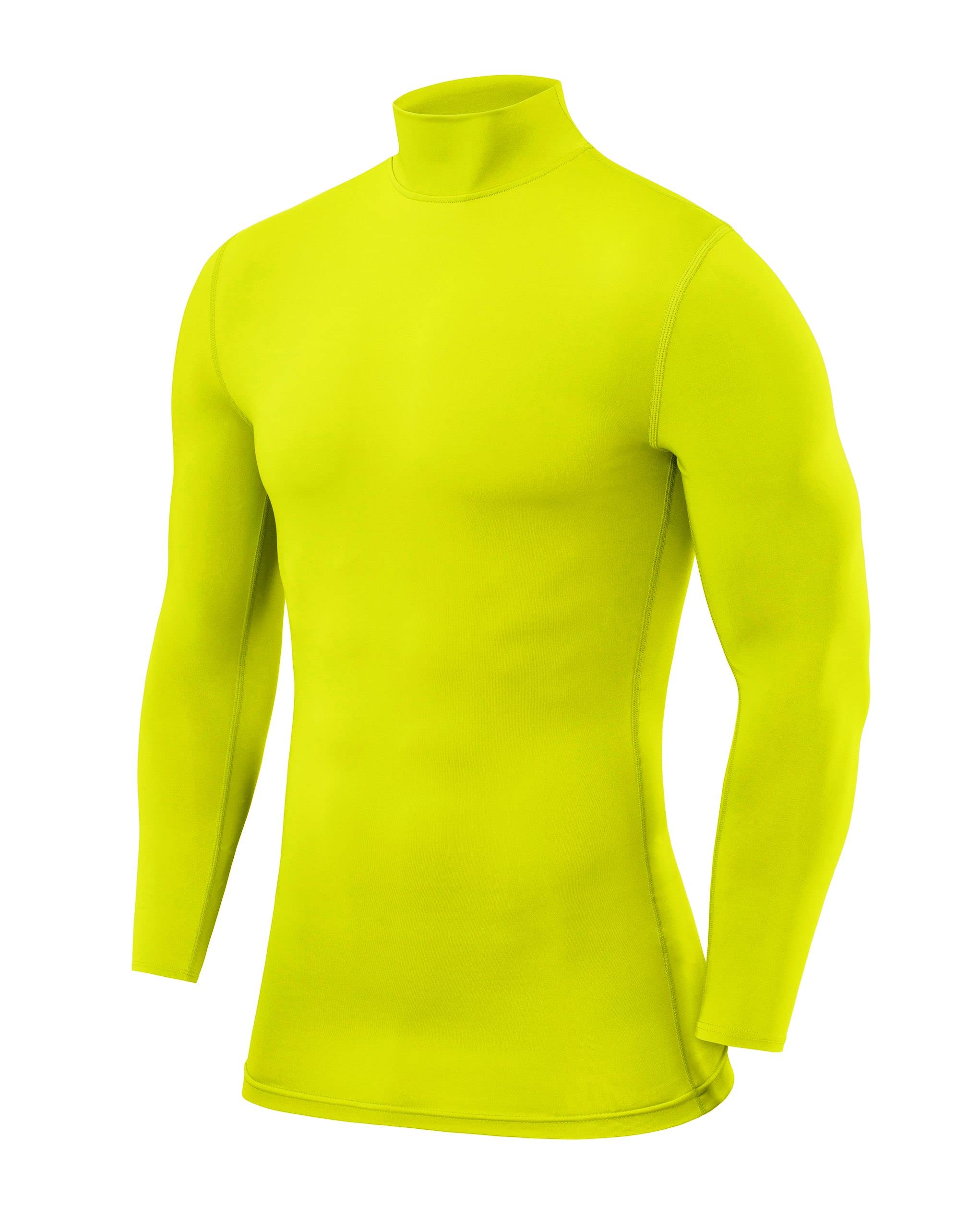 PowerLayer Kompressionsshirt Herren - Compression Shirt Funktionssshirt Langarm - Laufshirt Herren - Mock Neck Sportshirt - Longsleeve Oberteil Unterziehshirt