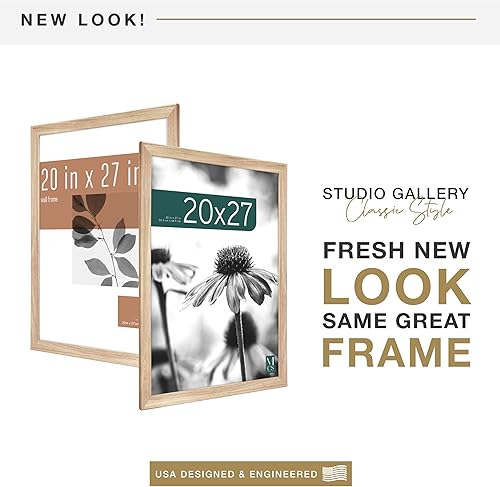 Vista 279 de MCS Studio Gallery Marco para póster de 16 x 24 pulgadas, imitación de veta de madera de color negro, colgar en horizontal o vertical, grande