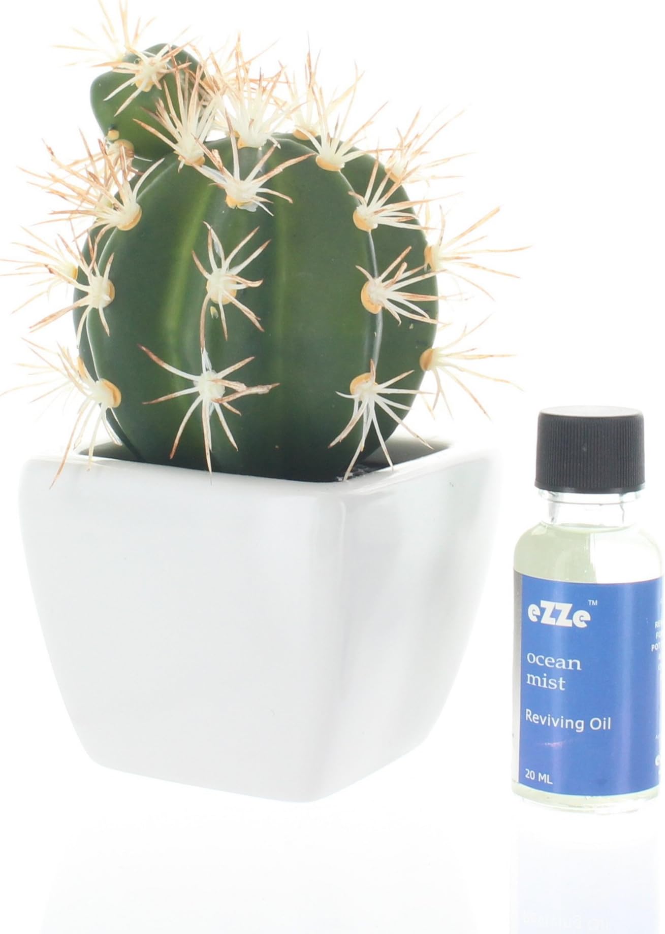 Artificial Cactus Pot Style Scented Diffuser with Reviving Diffuser Oil Air Refresher Aromatic & Deodorizing (Ocean mist)