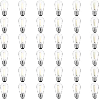 S14 E26 LED 1W String Light Replacement Outdoor Bulbs, Warm White, 36-Pack