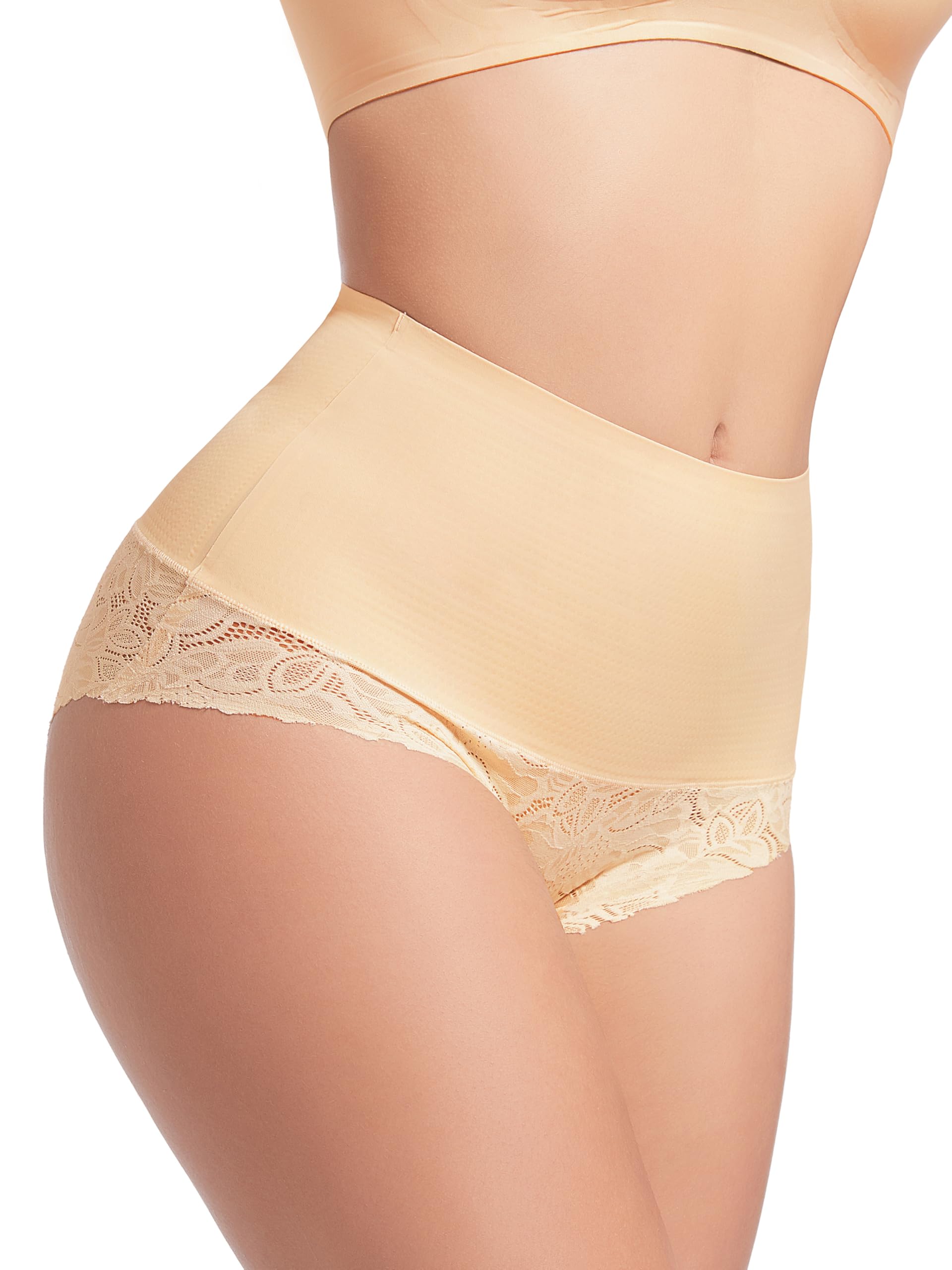 Photo 1 of HBselect Tummy Control Shapewear Panties for Women Lace Seamless Shaping Briefs Sexy Women's Underwear Slimming Panty Girdle Beige