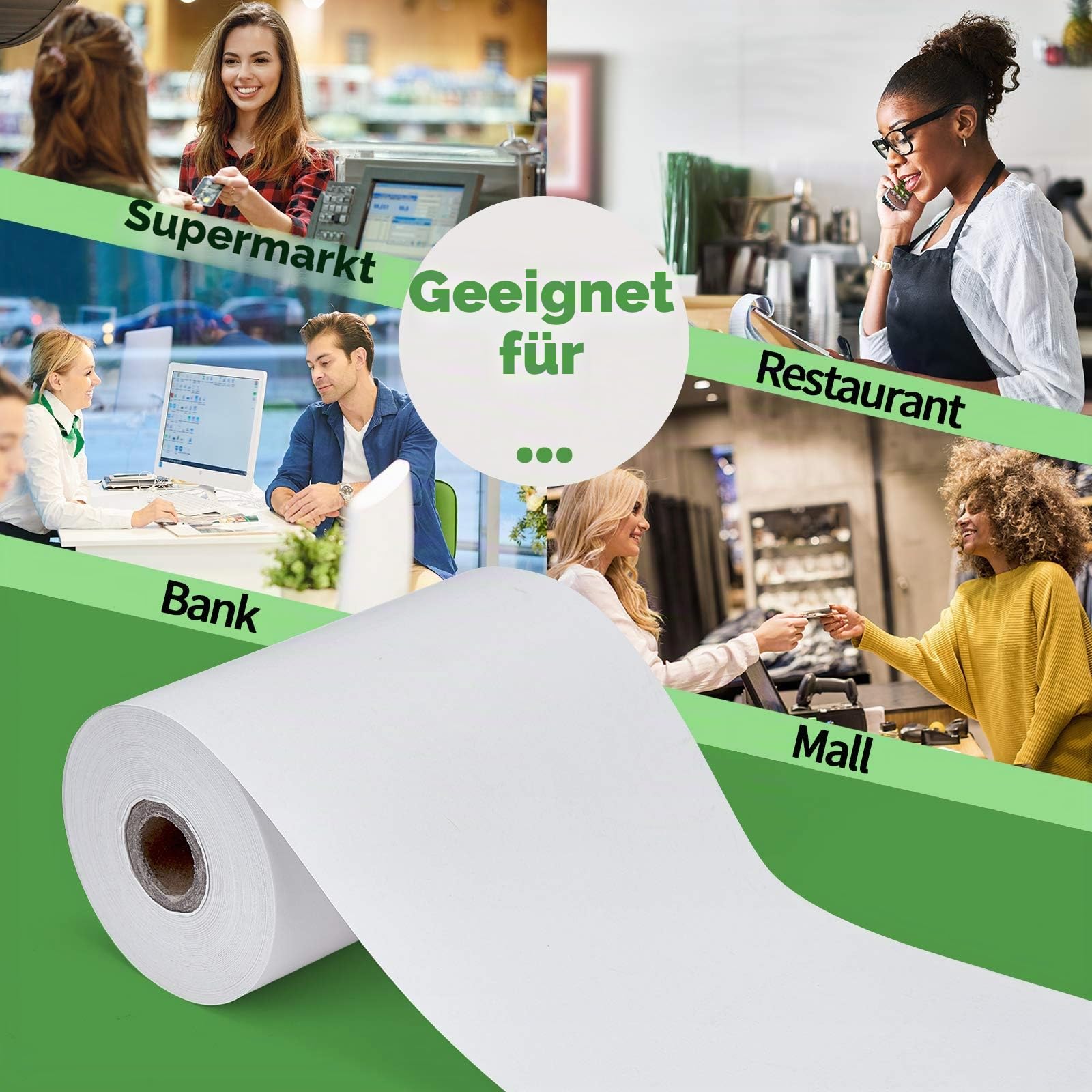 MUNBYN Premium 10 Stk. Thermopapier 80 * 50mm kassenrollen thermorollen bonrollen Thermo bonpapier Thermo-bonrolle für Thermodrucker alle 80mm Drucker