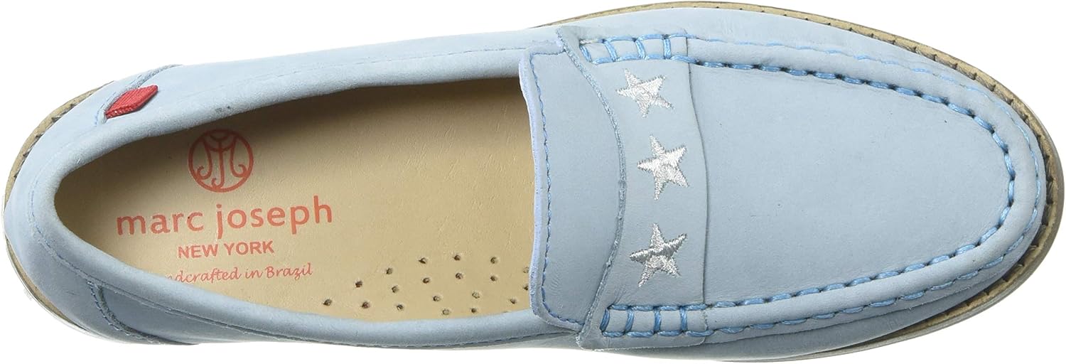 Marc Joseph New York Kids' Genuine Leather Loafer with Gold Embroidered Star
