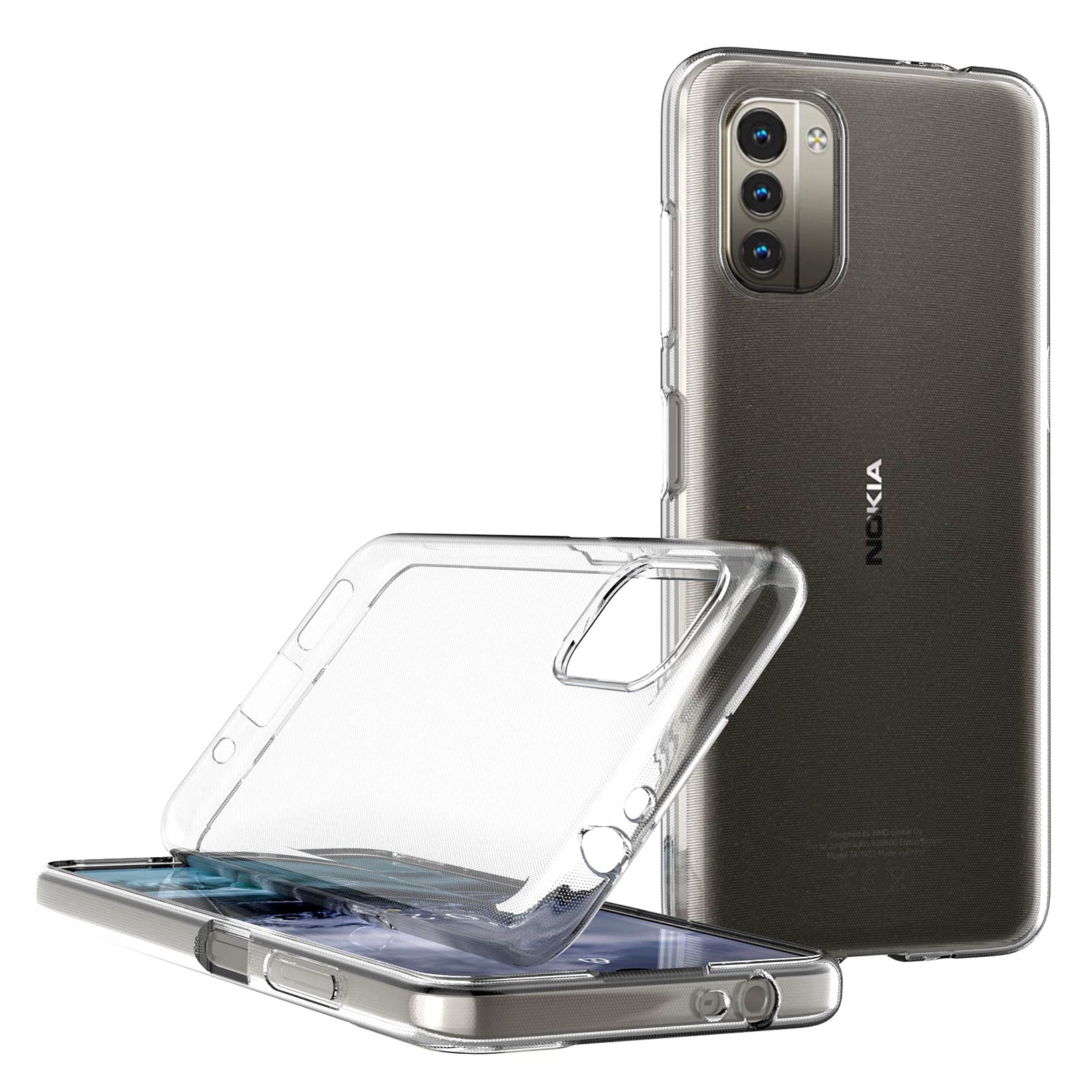 Cover Trasparente Per Nokia G21/G11 6.53'' + 3 Pellicole In Vetro Temperato – Custodia Silicone TPU Morbida - 2