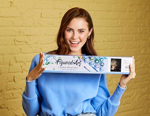 Vista 322 de Figured'Art - Juego de pintura por números, lienzo enrollado sin marco, para manualidades, para adultos, 16 x 20 pulgadas, jarrón de peonías