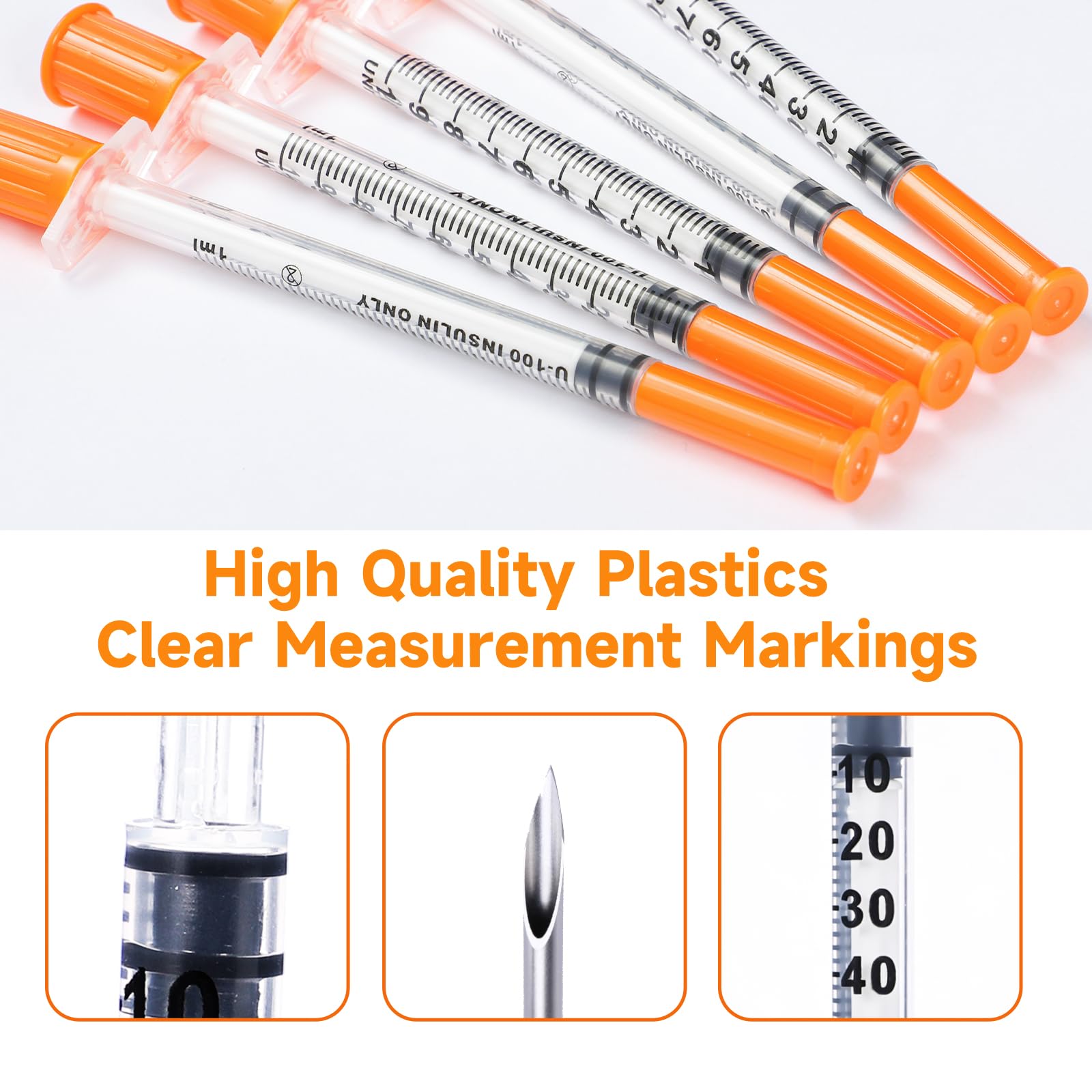 1ml 31G 5/16 inch (8mm) 50 Pcs Syringe with Needles — Amazon image 5