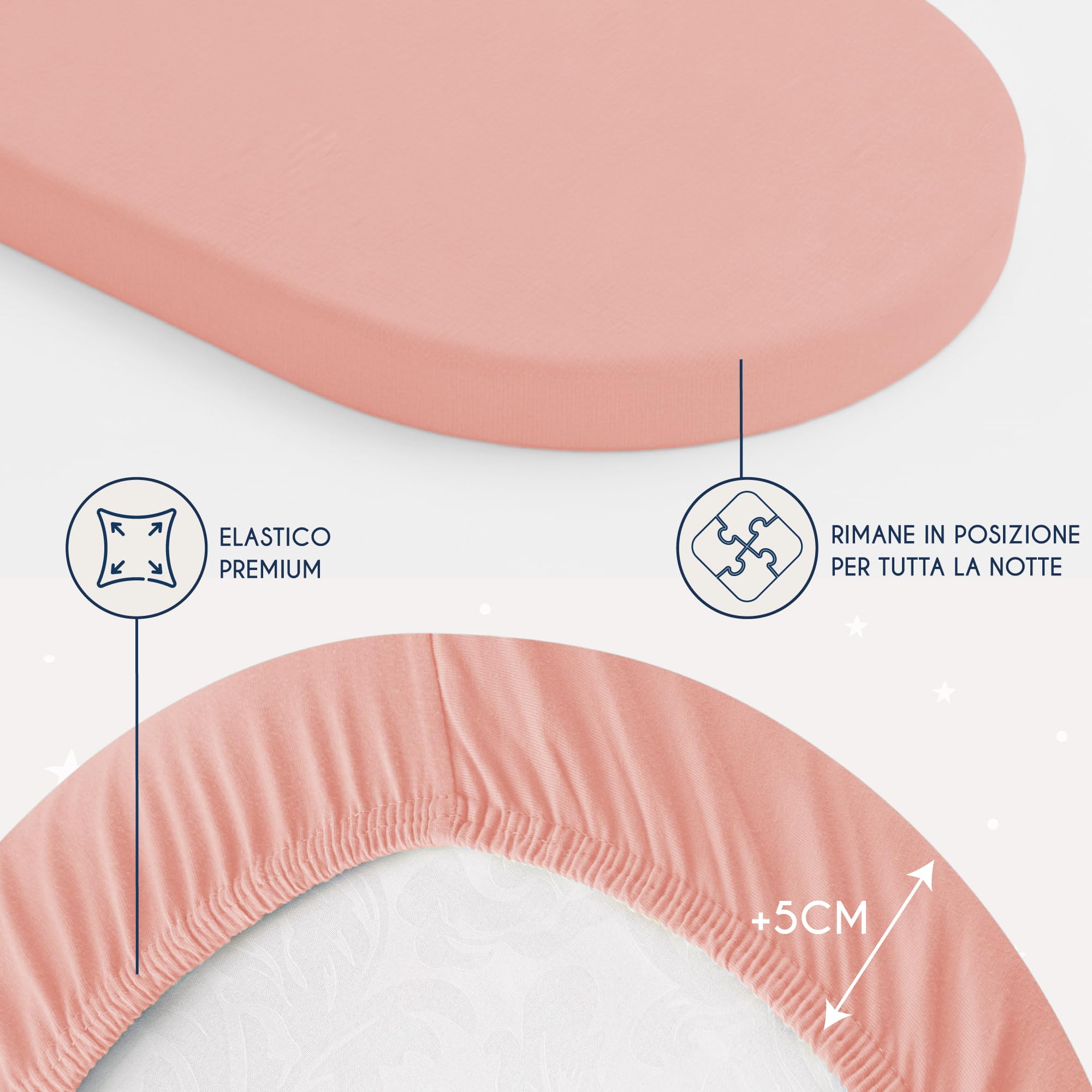 Dreamzie - Set 2 Lenzuolo con Angoli Cotone Bambini - 40x80 - Oeko Tex certificato - Rosa - Lenzuolo con Angoli 40x80