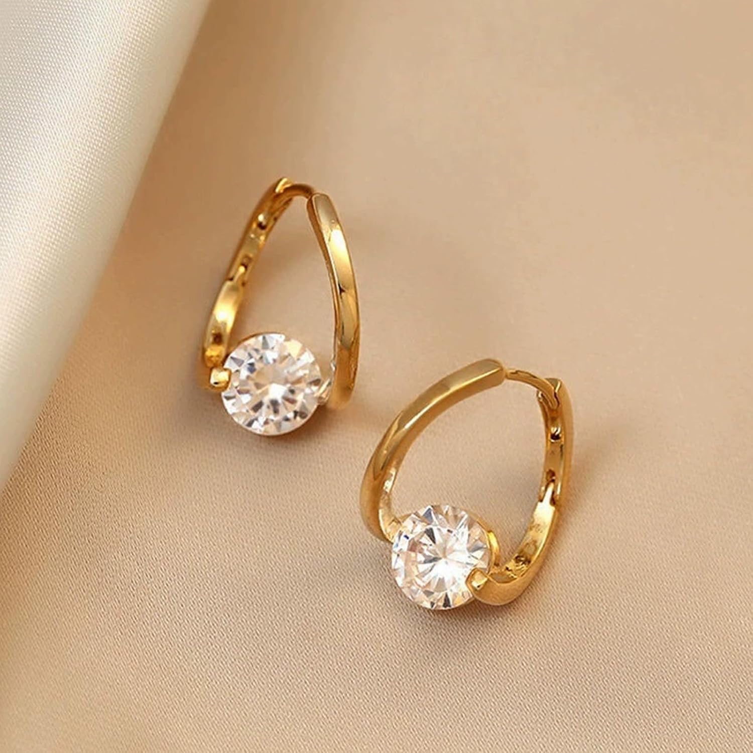 Lymphatic Drainage Slimming Hoop Earrings, Rhinestone Hoop Lymphvity Germanium Lymphatic Acupuncture Earrings Fashion Jewelry Gift For Women (2Pairs-A)