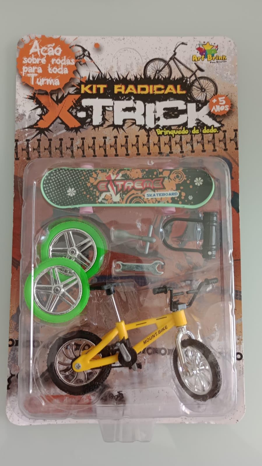 Art Brink Kit Radical X-Trick Brinquedo de Dedo com Mini Bicicleta