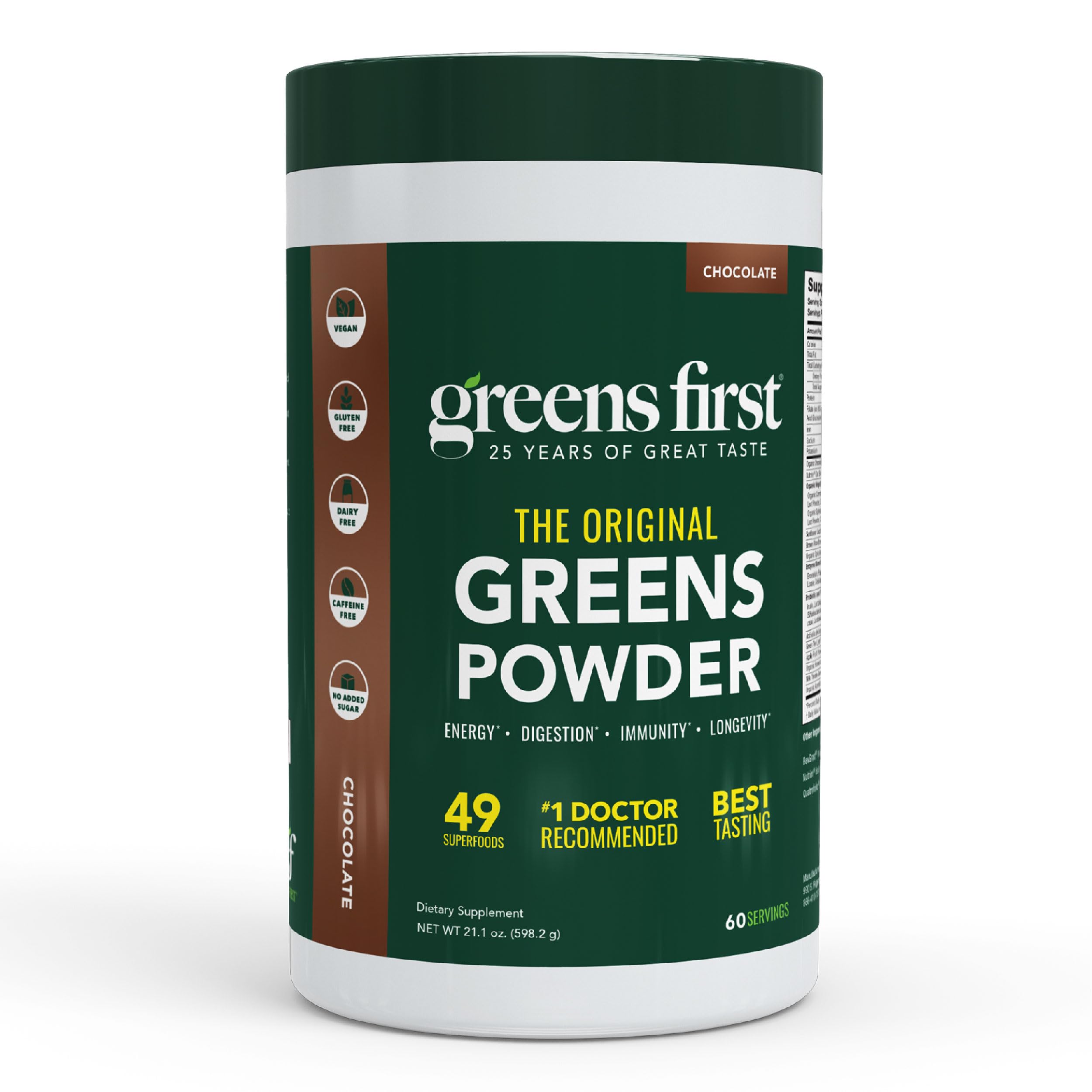 Greens First Original Greens Powder, Chocolate
