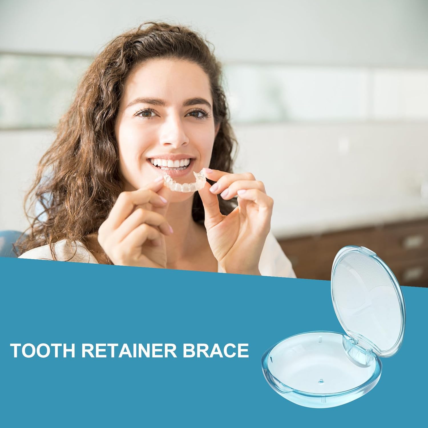 Orthodontic Retainer Box Portable Green Plastic