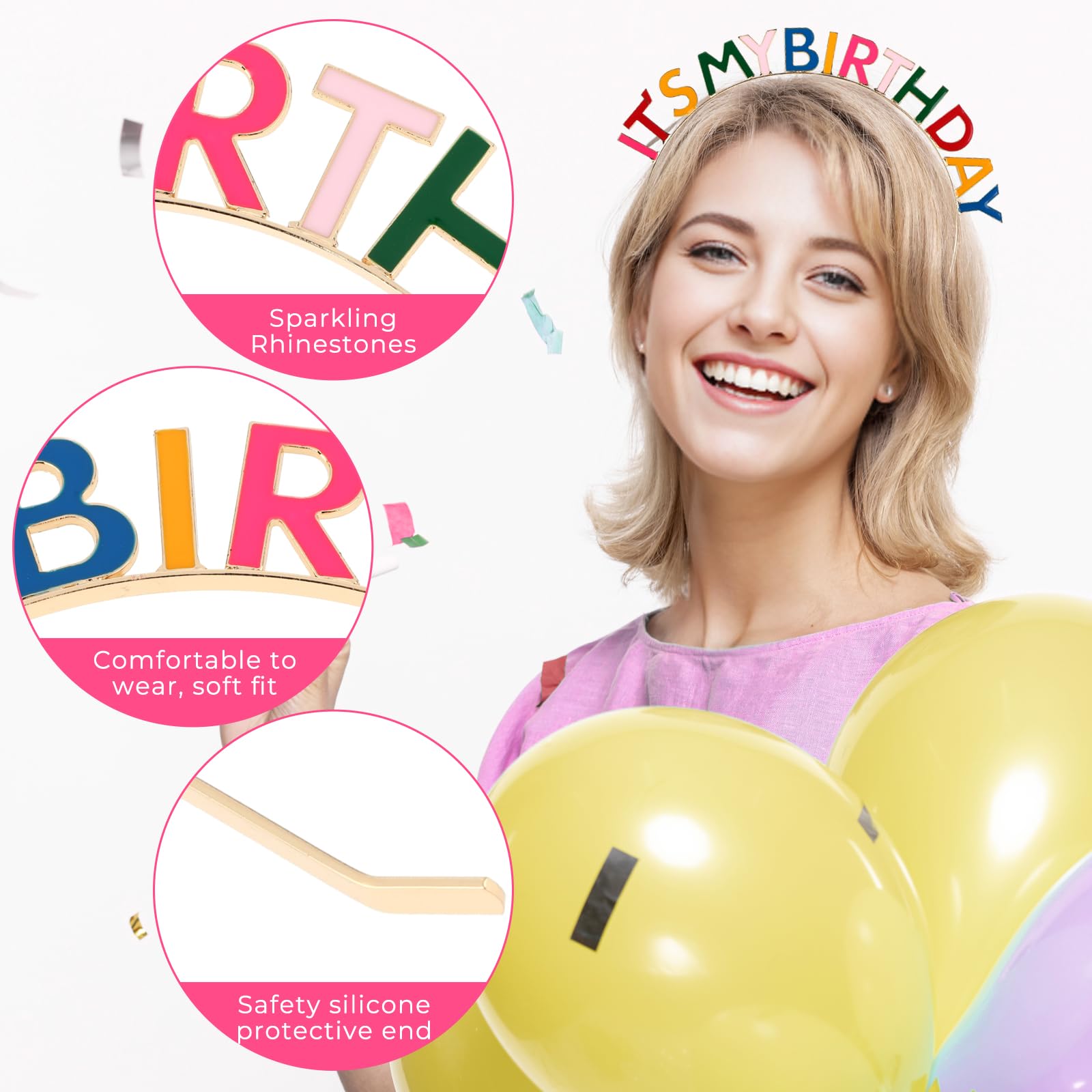 Giantree Urodzinowe opaski na głowę dla kobiet dziewcząt, 'It's My Birthday' korony błyszczące kryształ górski opaska do włosów z okazji urodzin akcesoria dla kobiet uroczystości urodziny przyjęcie