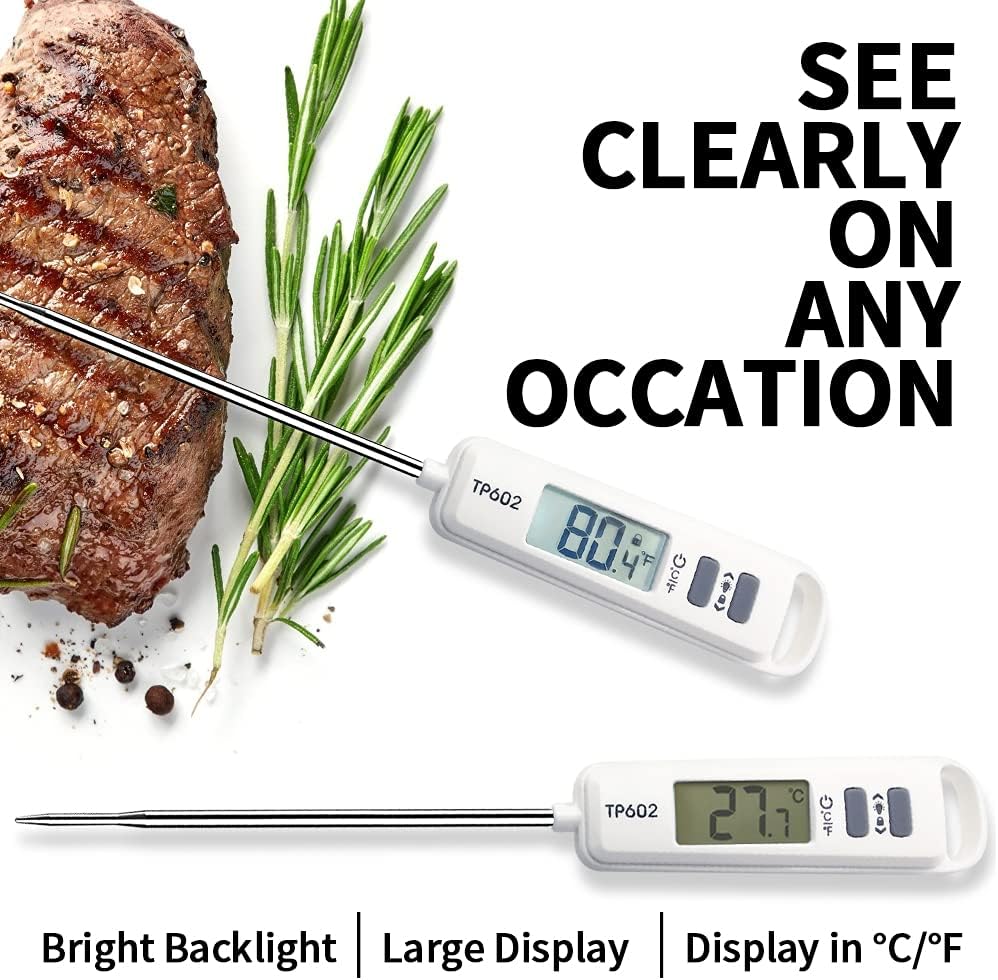 review AmiTabHas Meat Thermometer for Cooking, Digital Instant Read Food Thermometer with Backlight for Kitchen ,Food Cooking, Grill, BBQ, Candy, thermopen,Oven and Oil Deep Frying (Black)