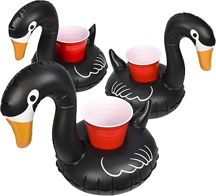 GoFloats Black Swan Drink Holders 