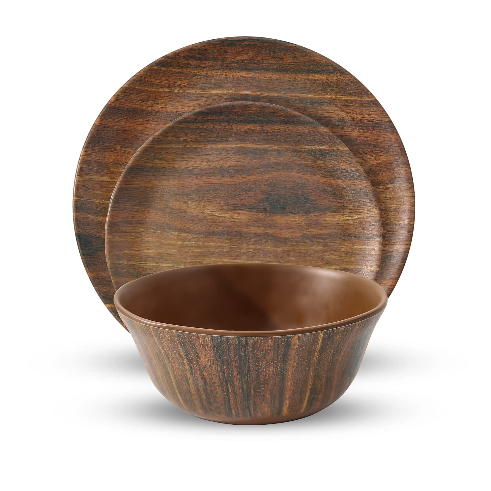 TP 12Piece Dinnerware Set, Melamine Dishes Set with Bowls and Plates